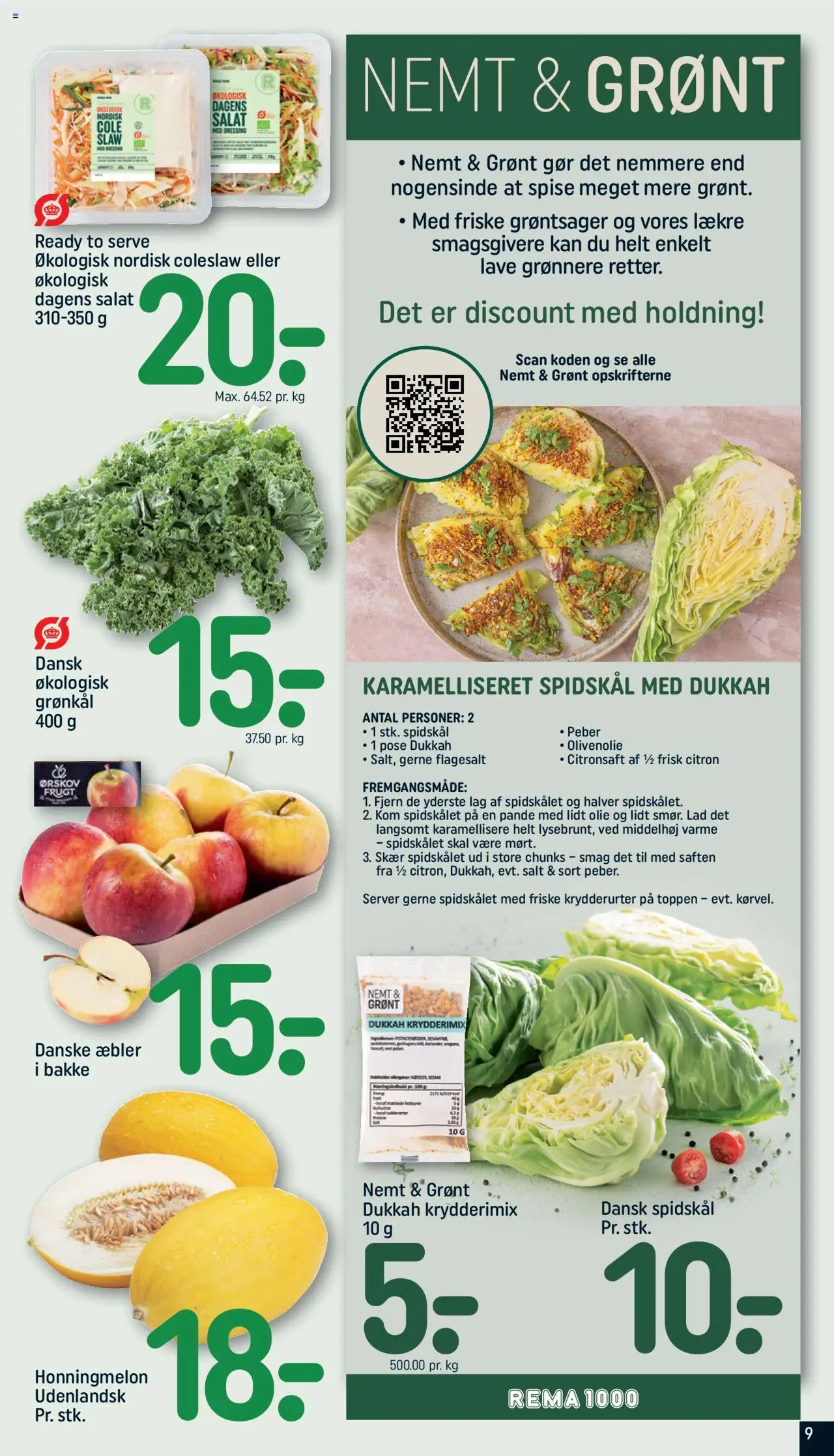 Rema 1000 tilbudsavis – gyldig fra 19.10.2025 | Side: 9 | Produkter: Æbler, Dressing, Salt, Honningmelon