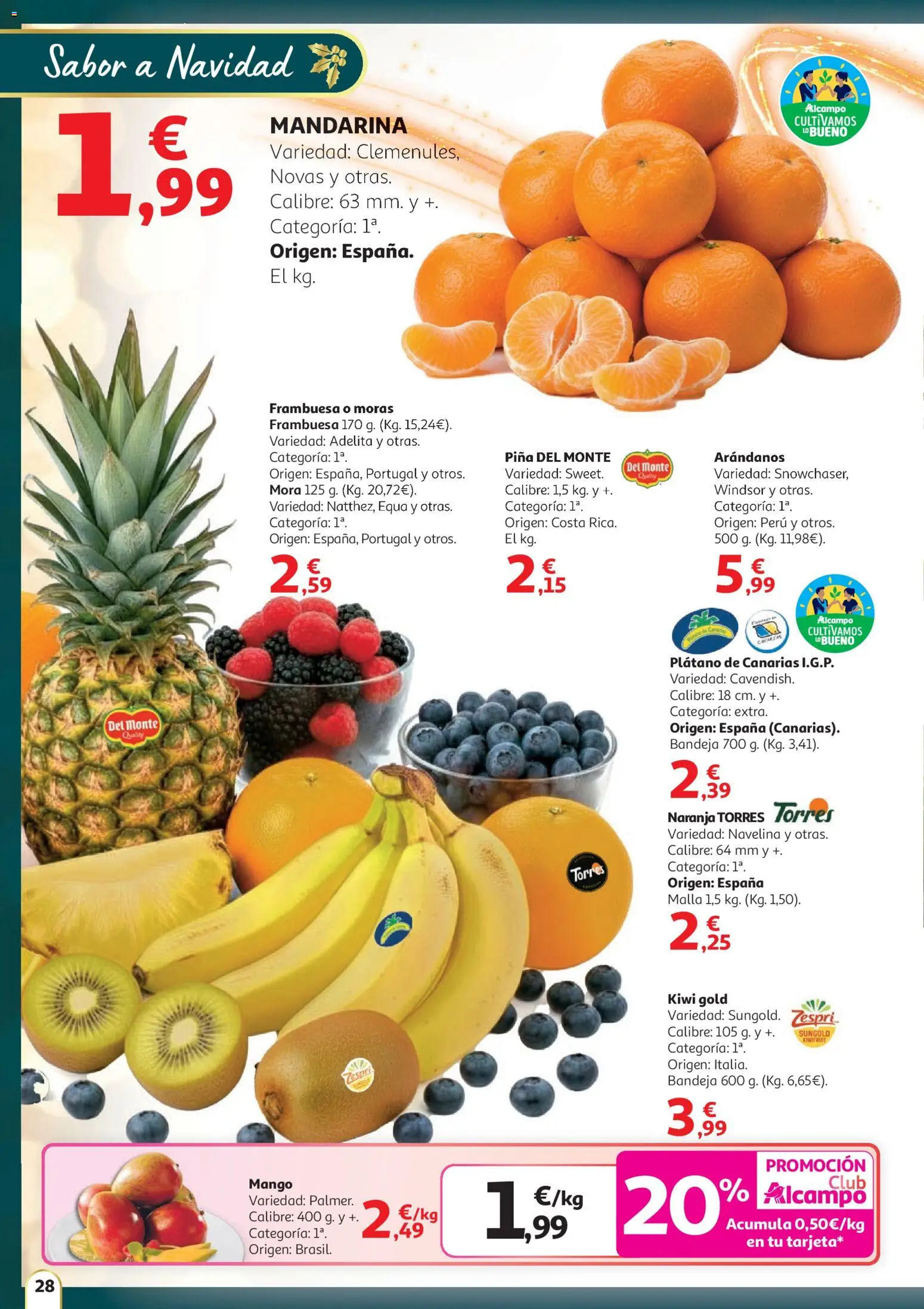 Alcampo - HG catalan │ válido desde el 11.12.2025 | Página: 28 | Productos: Piña, Kiwi, Ρούτερ, Bandeja