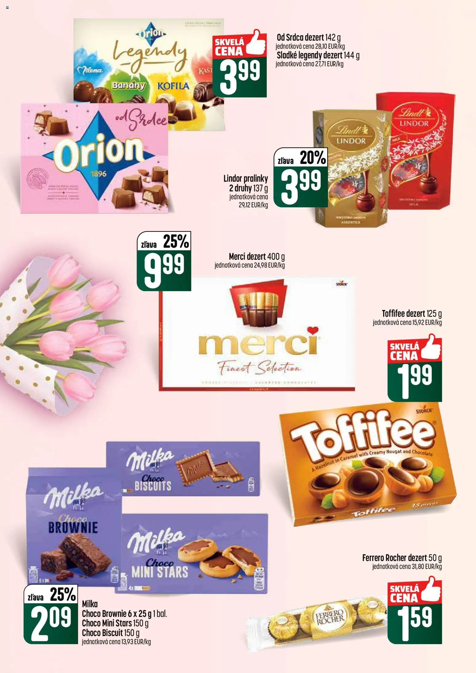 Nové COOP Jednota akcie – leták je platný od 05.03.2026 | Strana: 35 | Produkty: Banány, Merci, Milka, Ferrero Rocher