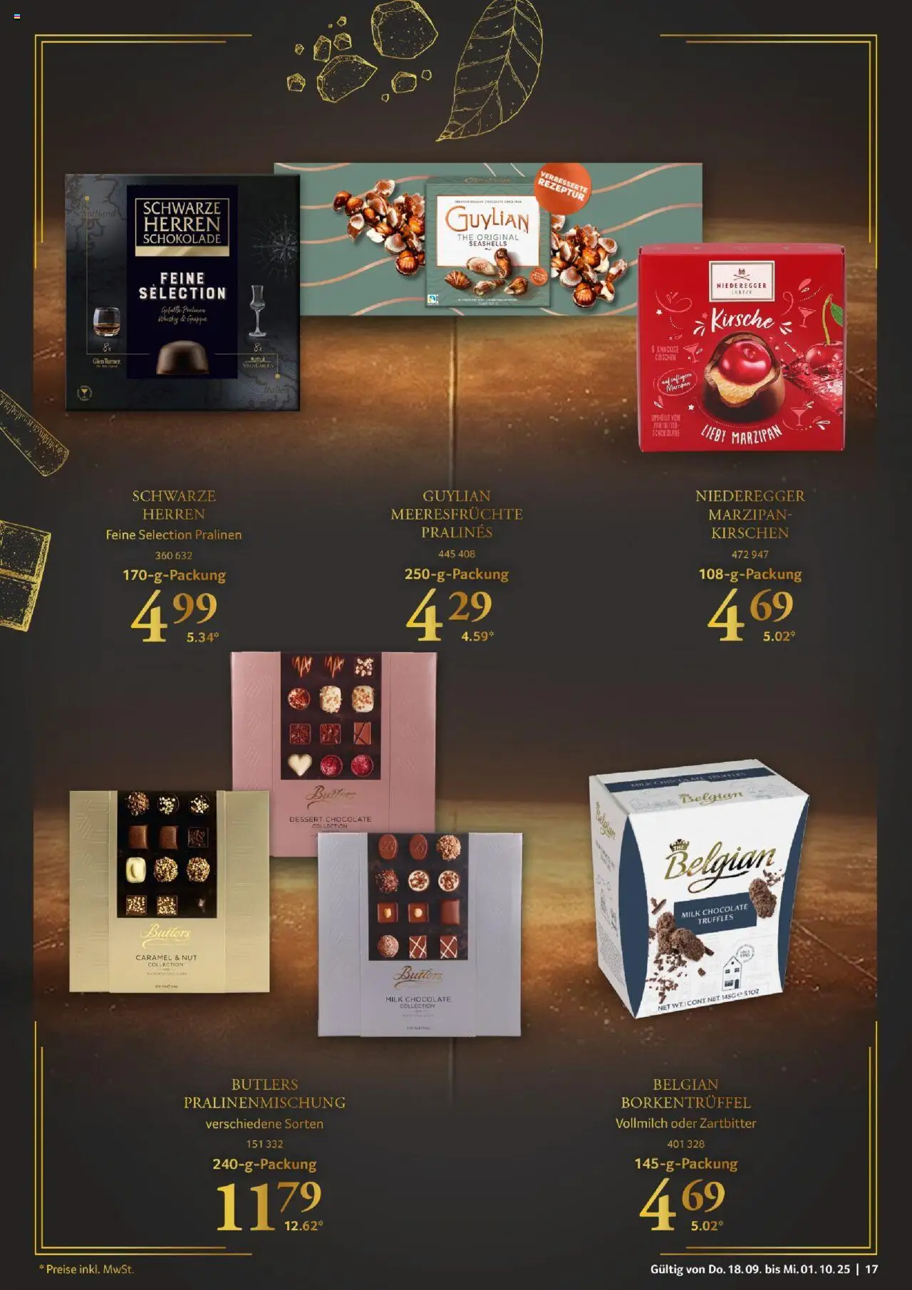Selgros Für Genießer  – gültig ab 18.09.2025 | Seite: 17 | Produkte: Whisky, Schokolade, Kirschen, Meeresfrüchte