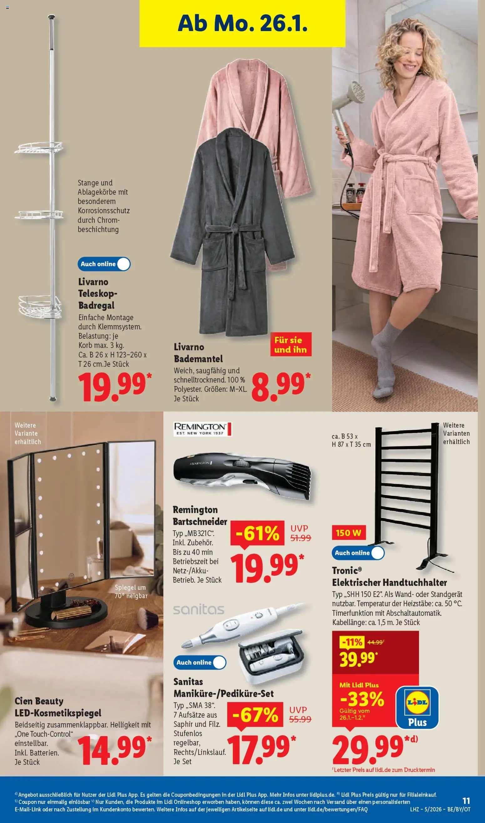 Lidl Prospekt Uffenheim – gültig ab 26.01.2026 | Seite: 29 | Produkte: Spiegel, Handtuchhalter, Badregal, Bademantel