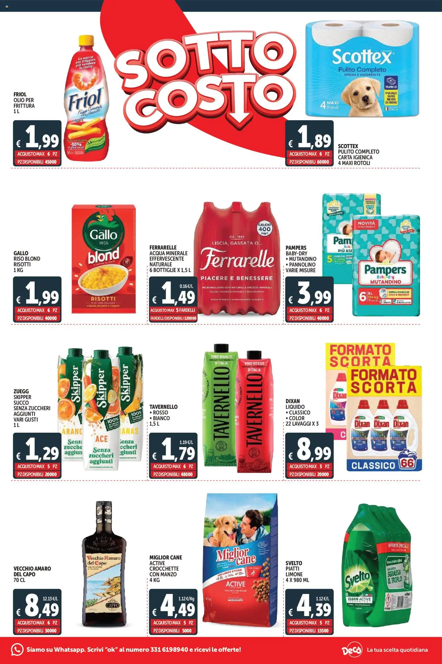 Volantino Decò del 30.01.2026 | Pagina: 3 | Prodotti: Manzo, Acqua, Crocchette, Amaro