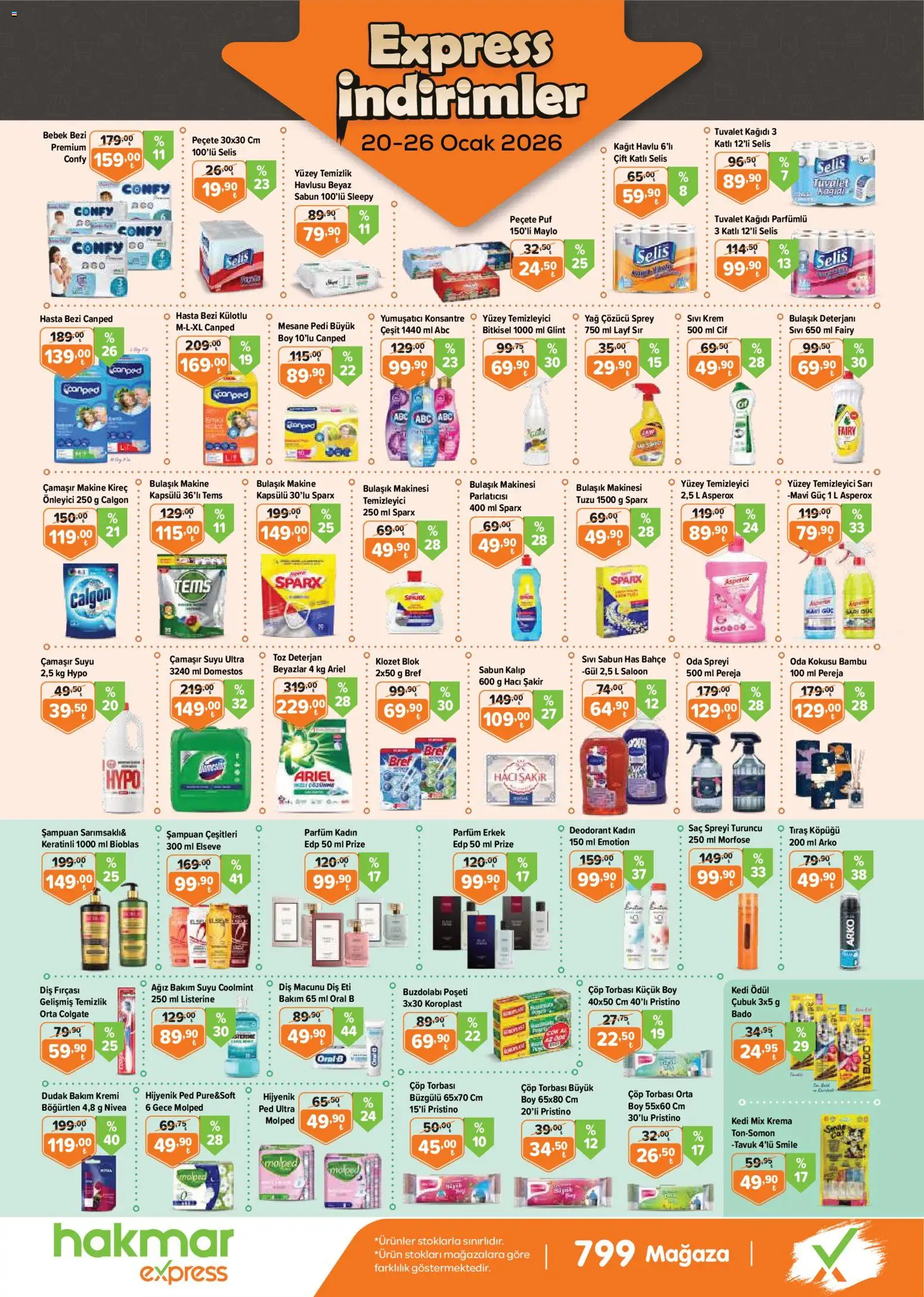 Hakmar Express Express İndirimler - 20.01.2026 tarihinden itibaren geçerlidir | Sayfa: 1 | Ürünler: Çöp torbası, Yumuşatıcı, Yağ, Yüzey temizleyici