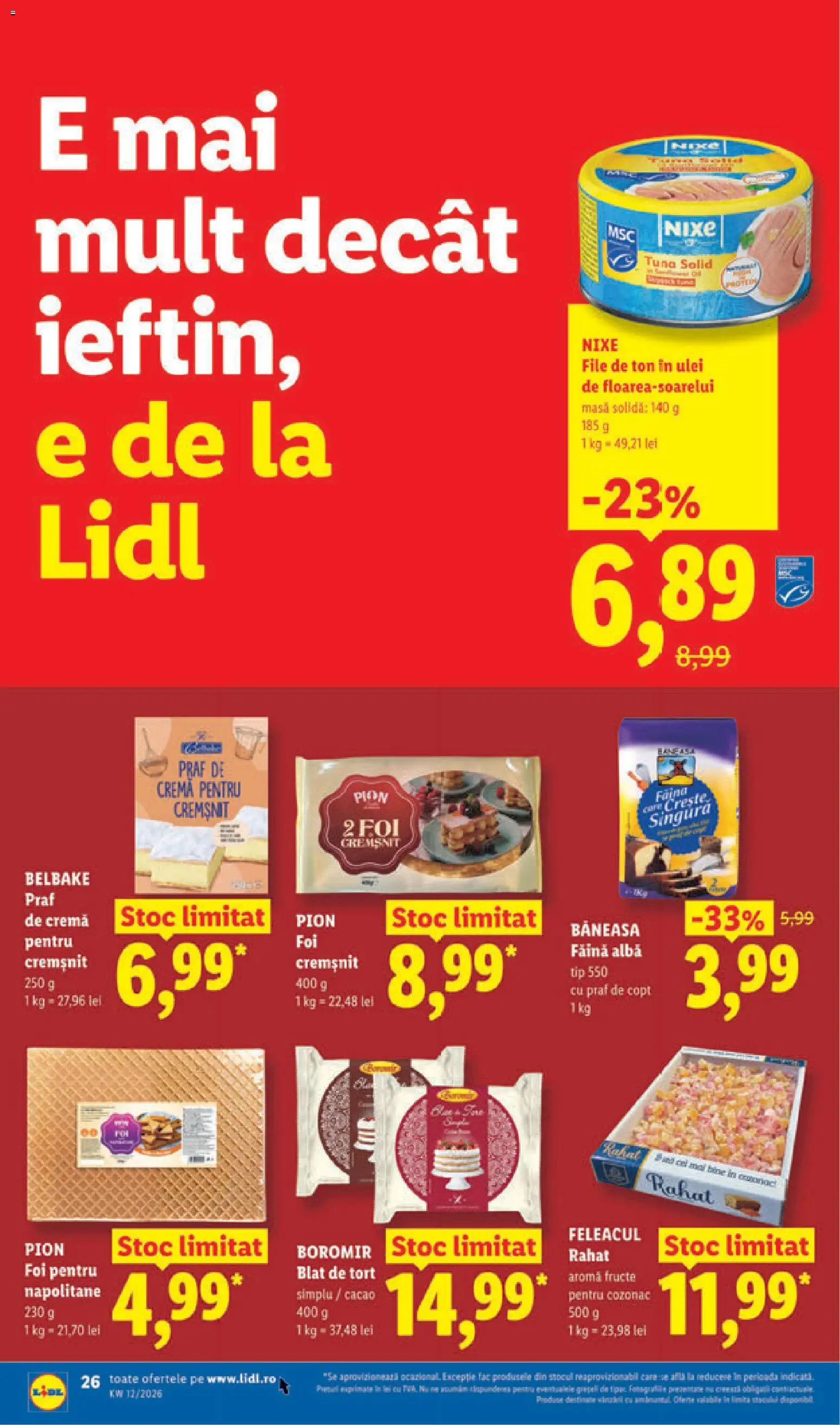 Noul catalog Lidl – valabil de la 16.03.2026 | Pagină: 26 | Produse: Masă, Cremă, Făină, Fructe