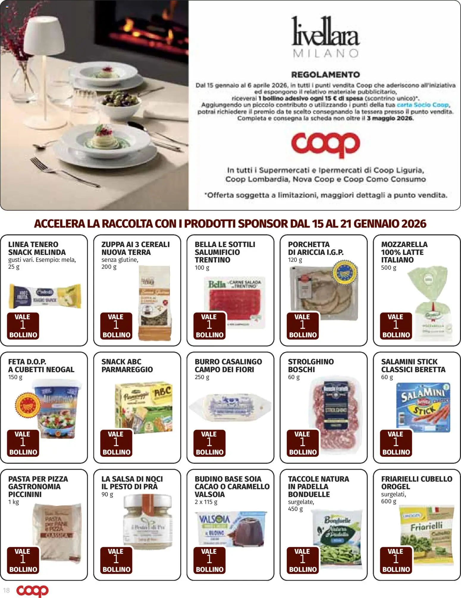 Volantino COOP del 08.01.2026 | Pagina: 18 | Prodotti: Salsa, Mozzarella, Cacao, Feta
