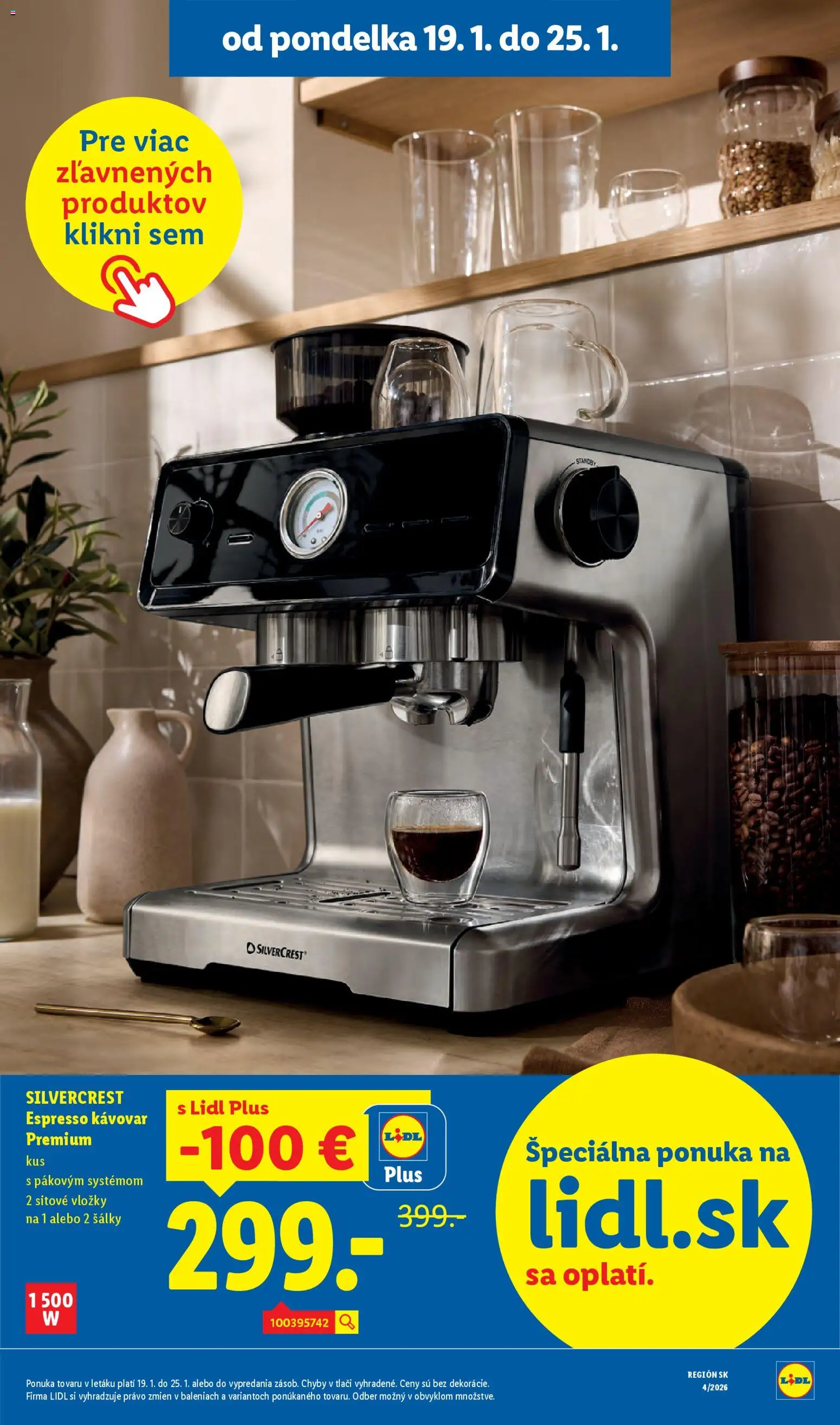 Nové Lidl akcie – leták je platný od 19.01.2026 | Strana: 58 | Produkty: Kávovar