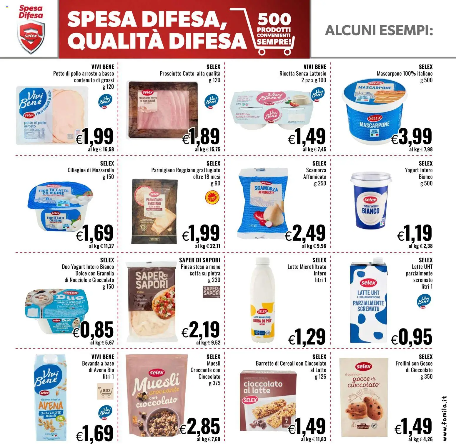 Volantino Famila del 09.04.2026 | Pagina: 21 | Prodotti: Cioccolato, Nocciole, Ricotta, Parmigiano