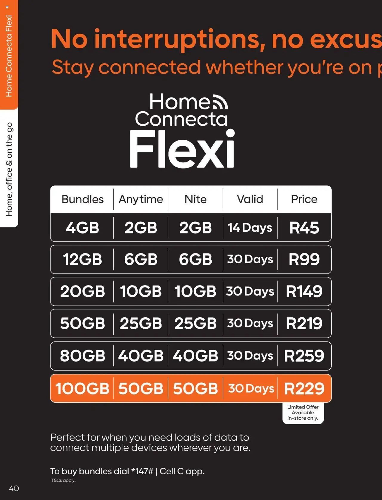 Cell C - Contract Deals │ valid from 01.08.2025 | Page: 40 | Products: Data
