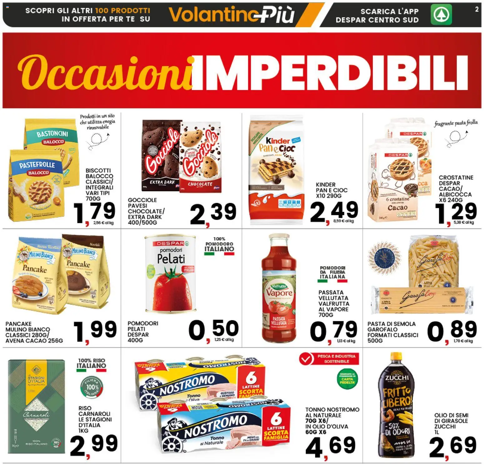 Volantino Interspar del 12.02.2026 | Pagina: 2 | Prodotti: Riso, Pomodori, Pasta, Cacao
