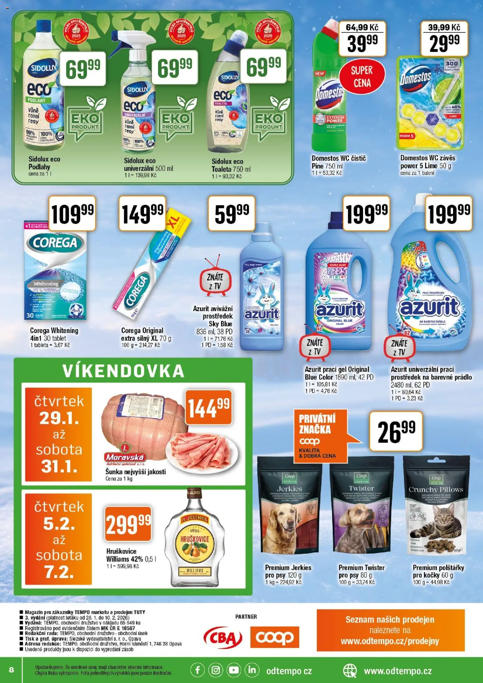 Tempo leták od 28.01.2026 | Strana: 8 | Produkty: Šunka, Tv, Wc, Wc čistič