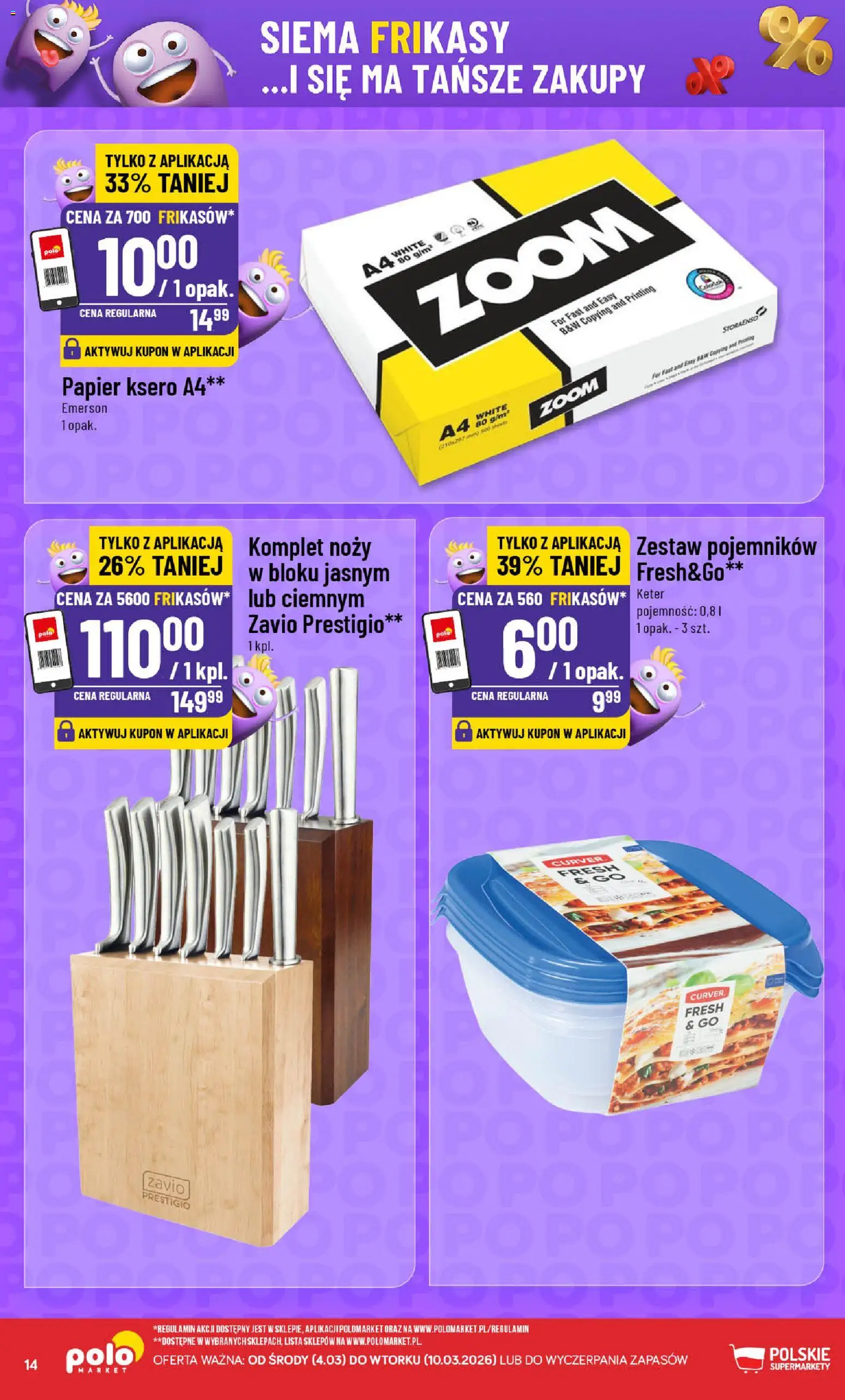 POLOmarket gazetka - Frikasowe Hity od 04.03.2026 | Strona: 14 | Produkty: Papier ksero
