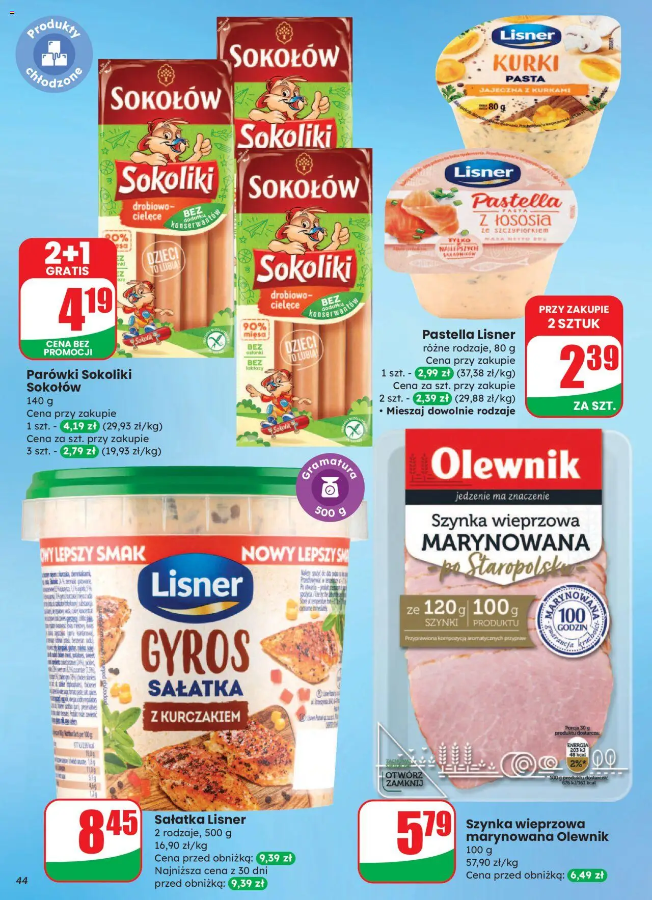 Dino Gazetka od 27.08.2025 | Strona: 44 | Produkty: Sałatka z kurczakiem, Szynka wieprzowa, Szynka, Sałatka