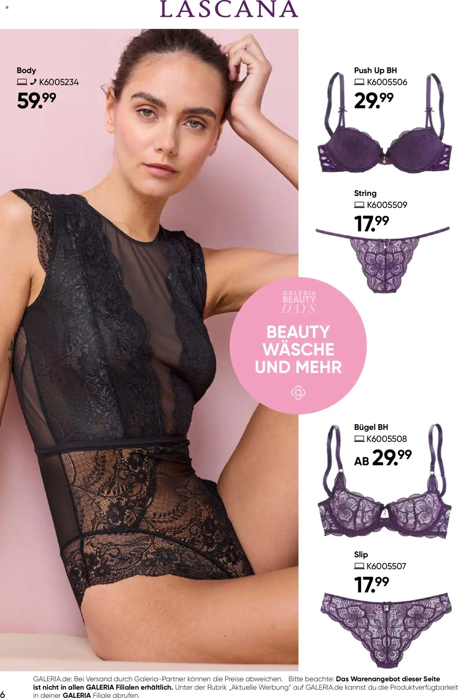 Galeria Karstadt Kaufhof Prospekt 	 – gültig ab 29.10.2025 | Seite: 6 | Produkte: String, BH, Slip