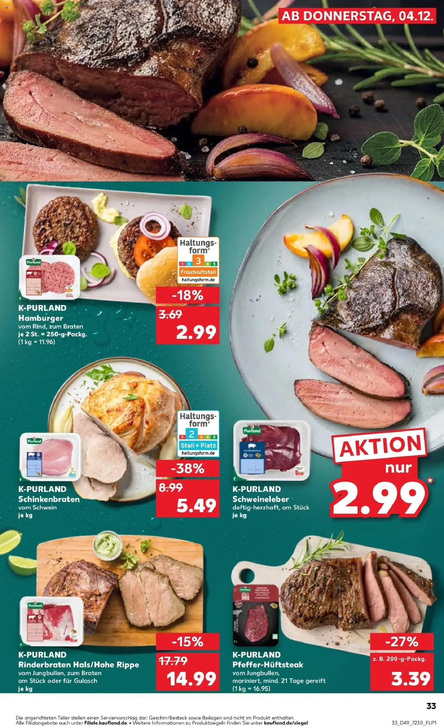 Kaufland prospekt Cloppenburg	 – gültig ab 08.12.2025 | Seite: 33 | Produkte: Rinderbraten, Gulasch