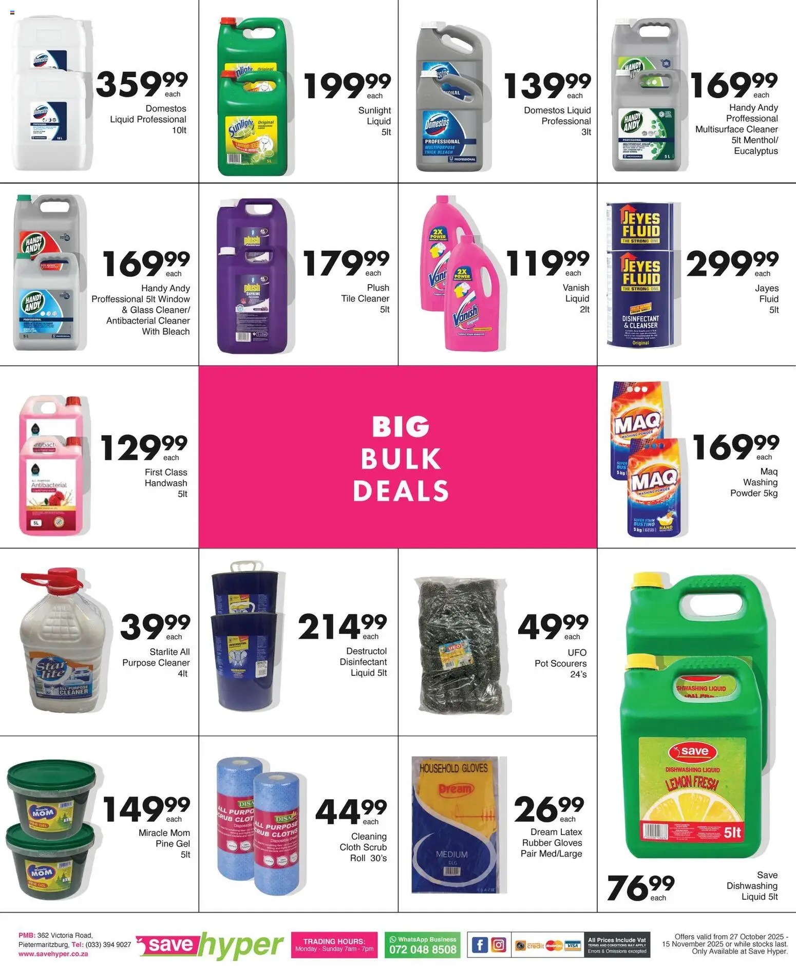 New Save catalogue – valid from 27.10.2025 | Page: 25 | Products: Handwash, Disinfectant, Washing powder, Lemon