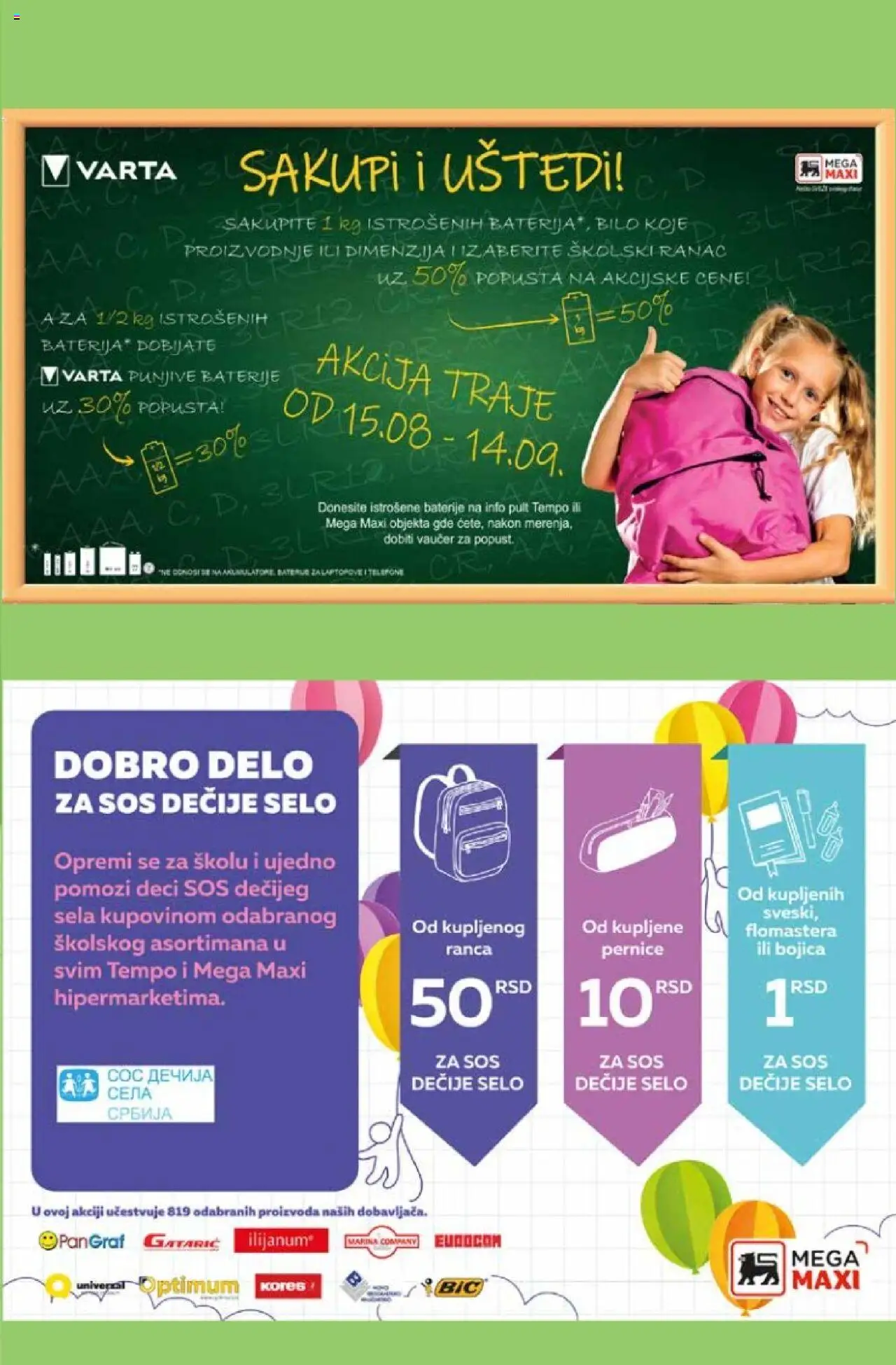 Mega Maxi katalog - važi od 15.08.2025 | Strana: 31 | Proizvode: Ranac, Baterija, Sos, Baterije