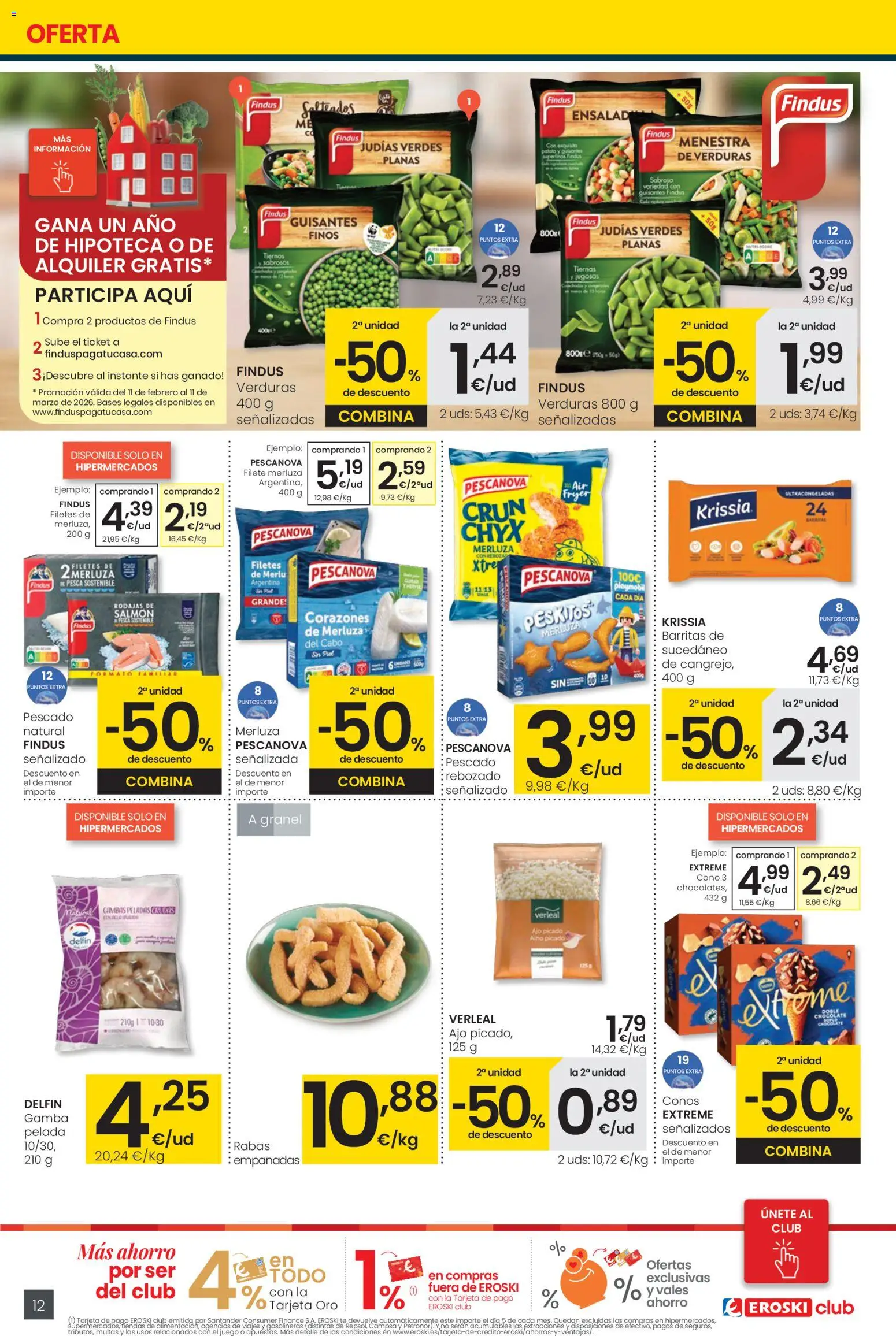 Eroski - Siempre a buen precio  │ válido desde el 12.02.2026 | Página: 12 | Productos: Chocolate, Pescado, Filete, Gamba