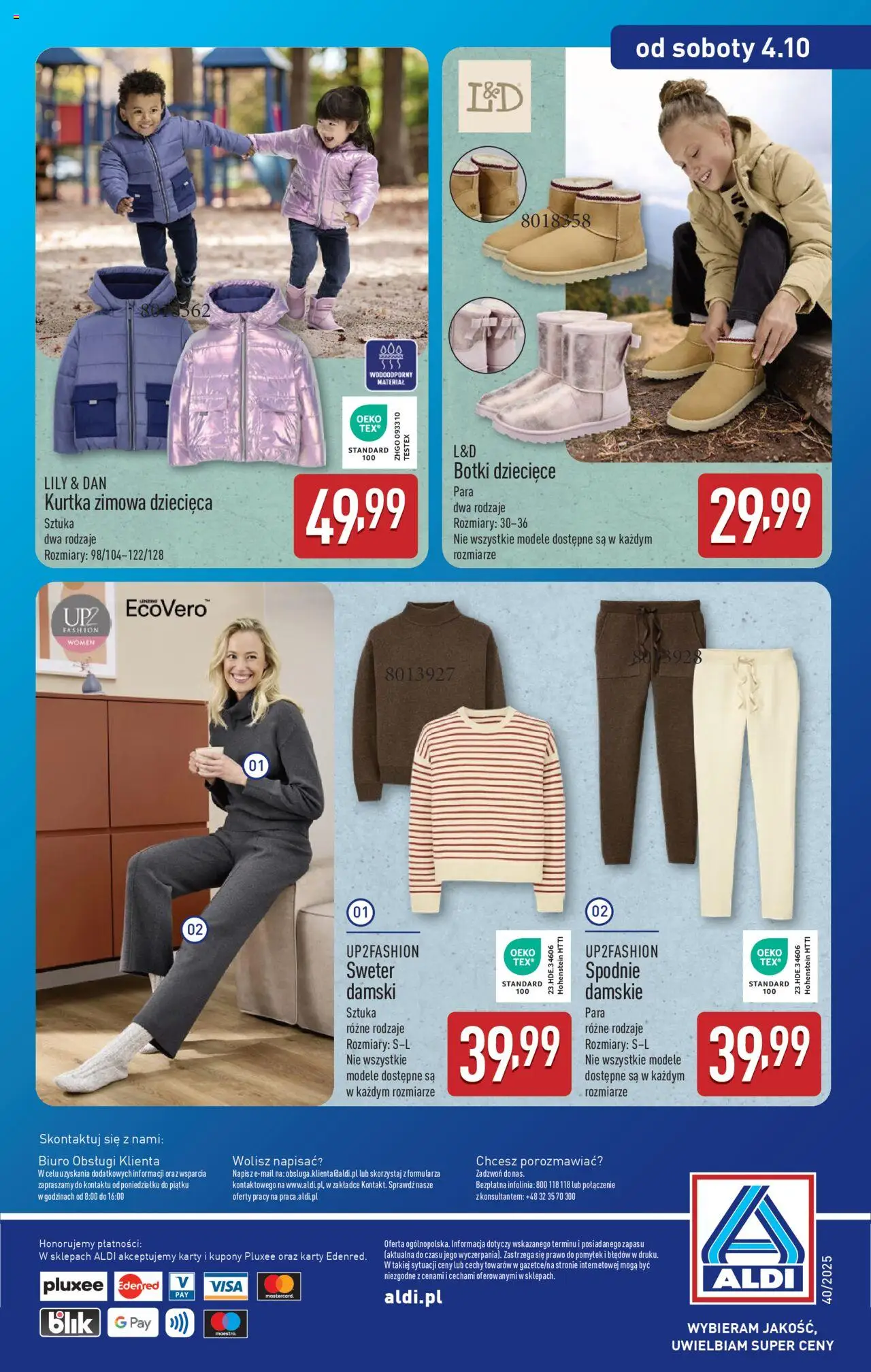 Aldi Gazetka - Artykuły przemysłowe i tekstylia od 29.09.2025 | Strona: 15 | Produkty: Sweter, Kurtka, Spodnie