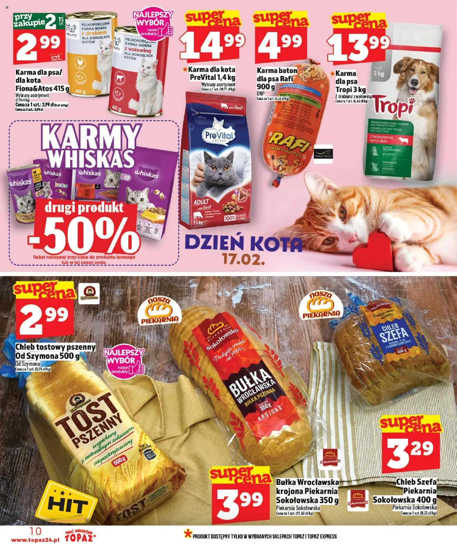Topaz Gazetka - Ceny małe na stałe od 12.02.2026 | Strona: 10 | Produkty: Chleb tostowy, Bułka, Chleb, Bułka pszenna