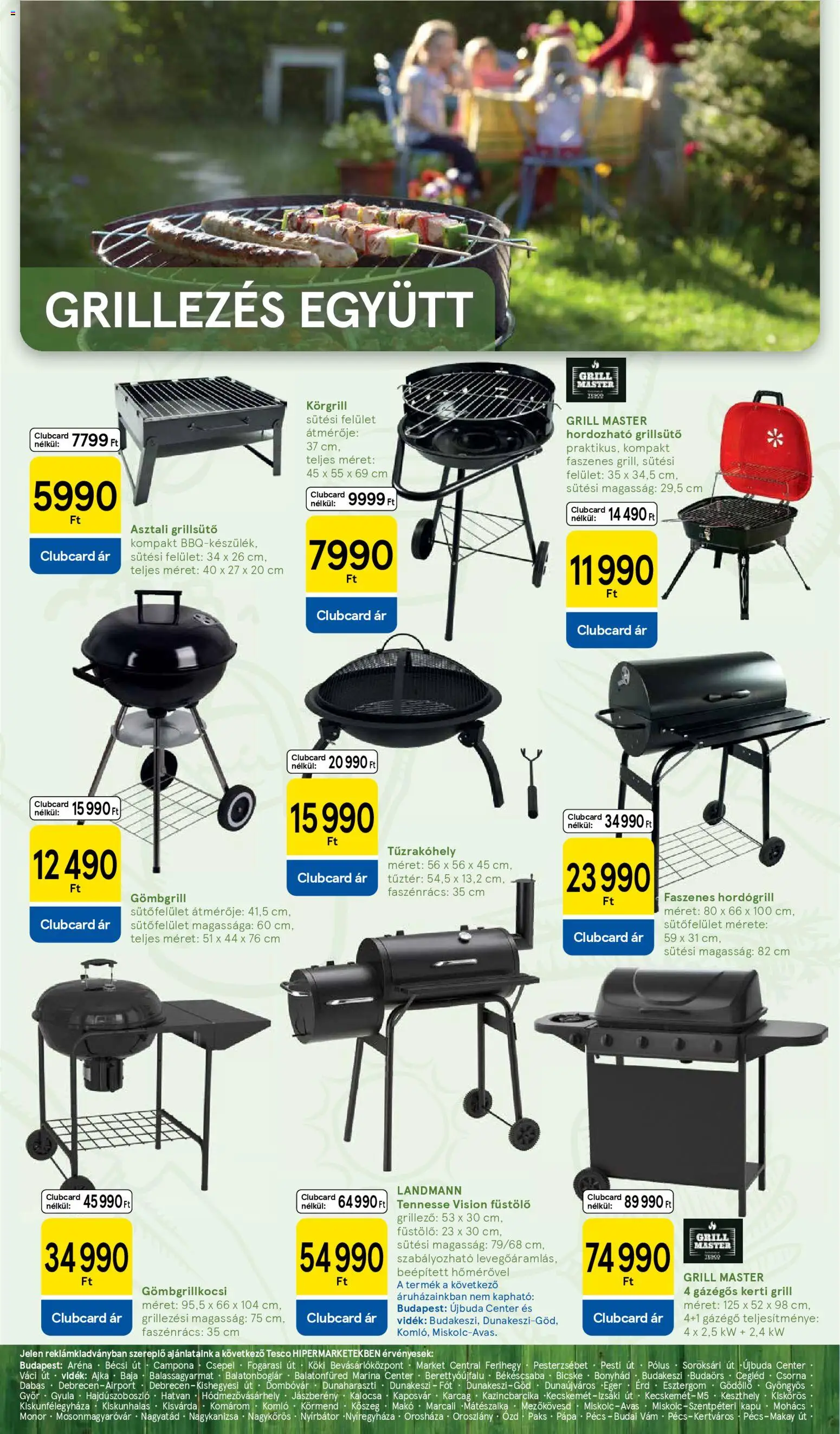Tesco akciós ujság - amely érvényes a következő dátumtól: 28.04.2026 | Oldal: 6 | Termékek: Grill, Kerti grill, Tűzrakóhely, Kapu