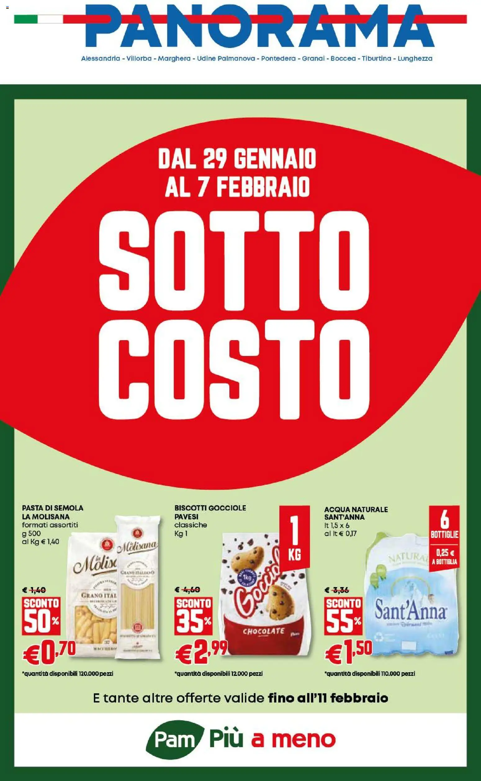 Volantino Panorama del 29.01.2026 | Pagina: 1 | Prodotti: Acqua, Pasta, Acqua naturale, Bottiglia