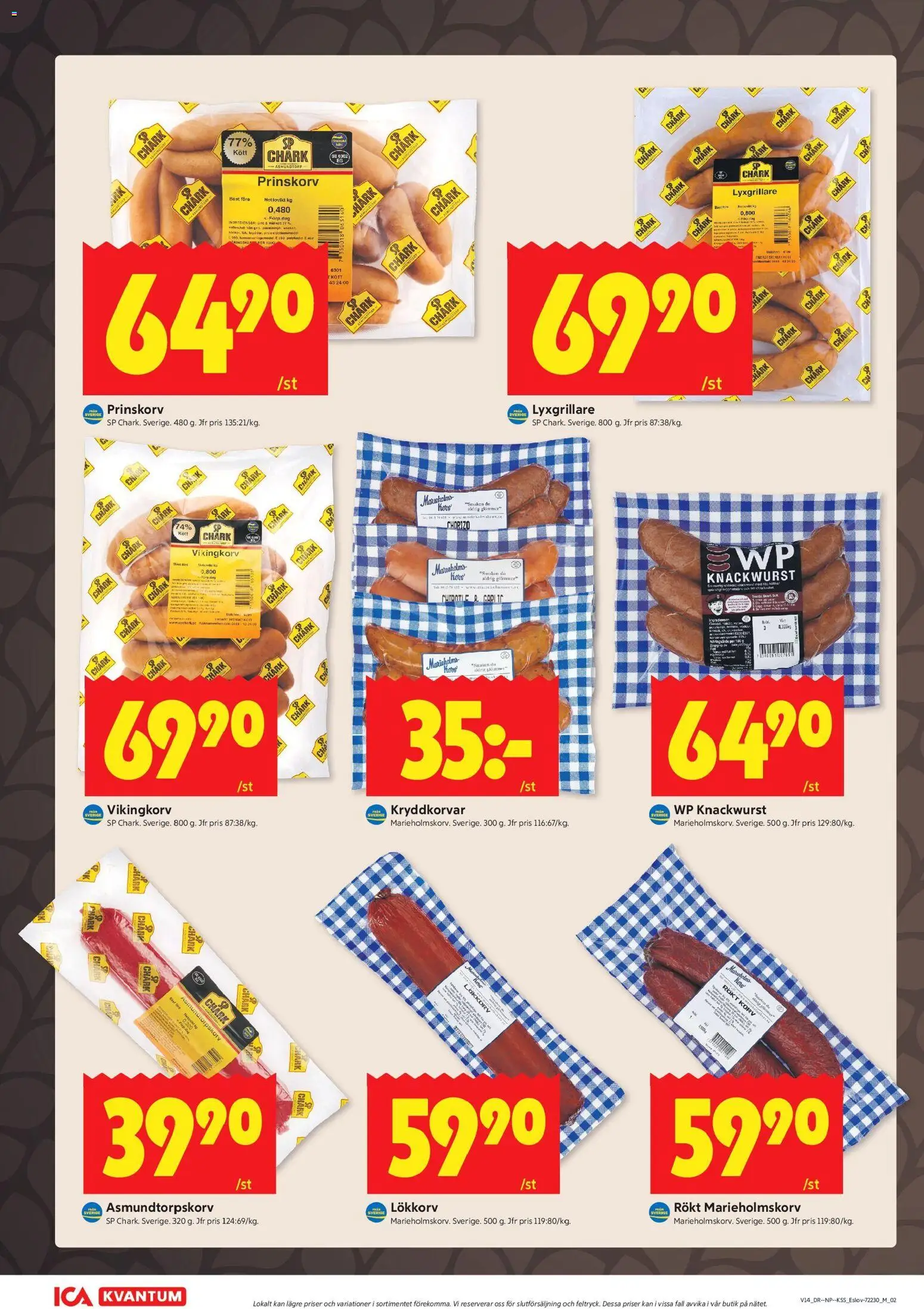 ICA Kvantum reklamblad aktuell från 30.03.2026 | Sida: 6 | Produkter: Prinskorv, Ring, Chorizo
