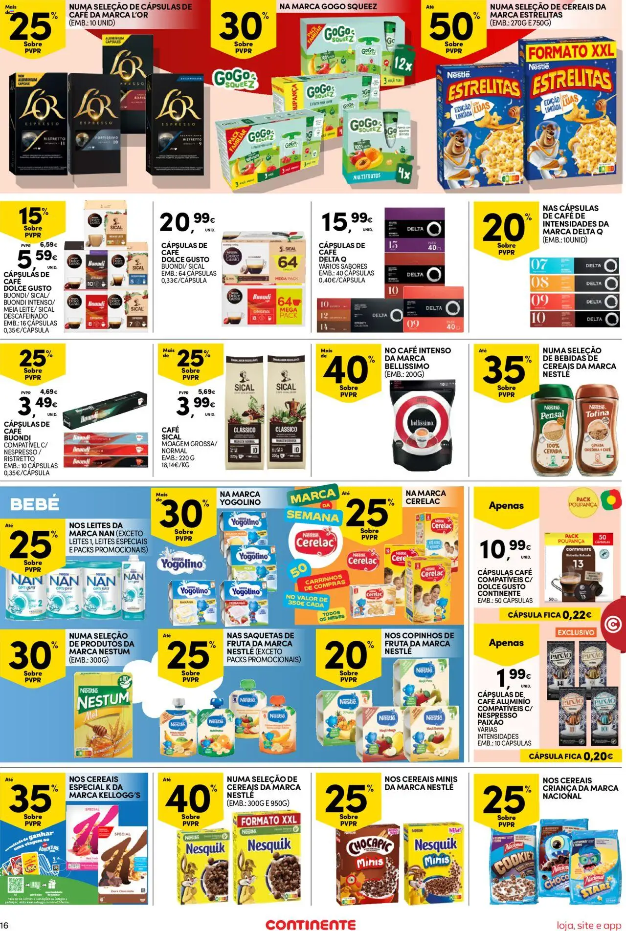 Continente Semanal Continente Bom Dia │ válido de 07.10.2025 | Página: 16 | Produtos: Cafe buondi, Delta q, Cápsulas café, Pão