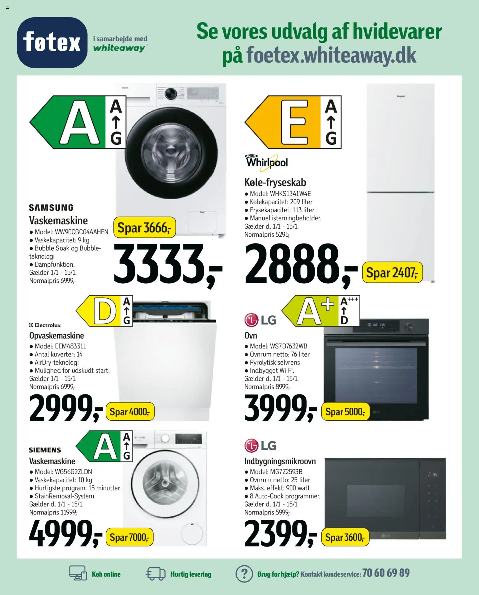Føtex tilbudsavis – gyldig fra 02.01.2026 | Side: 72 | Produkter: Vaskemaskine, Opvaskemaskine