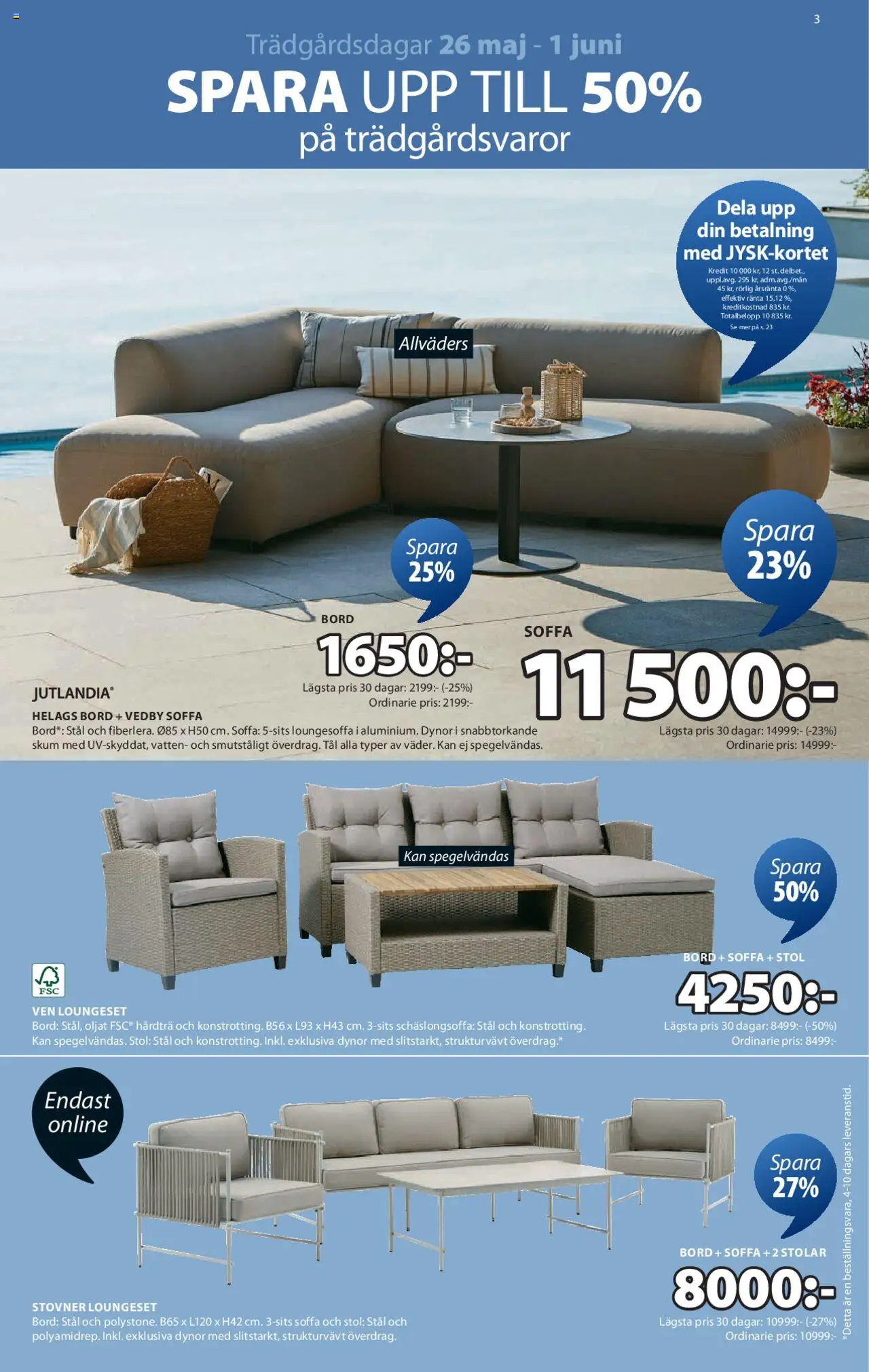 JYSK reklamblad aktuell från 26.05.2025 | Sida: 3 | Produkter: Dynor, Soffa, Bord, Stol