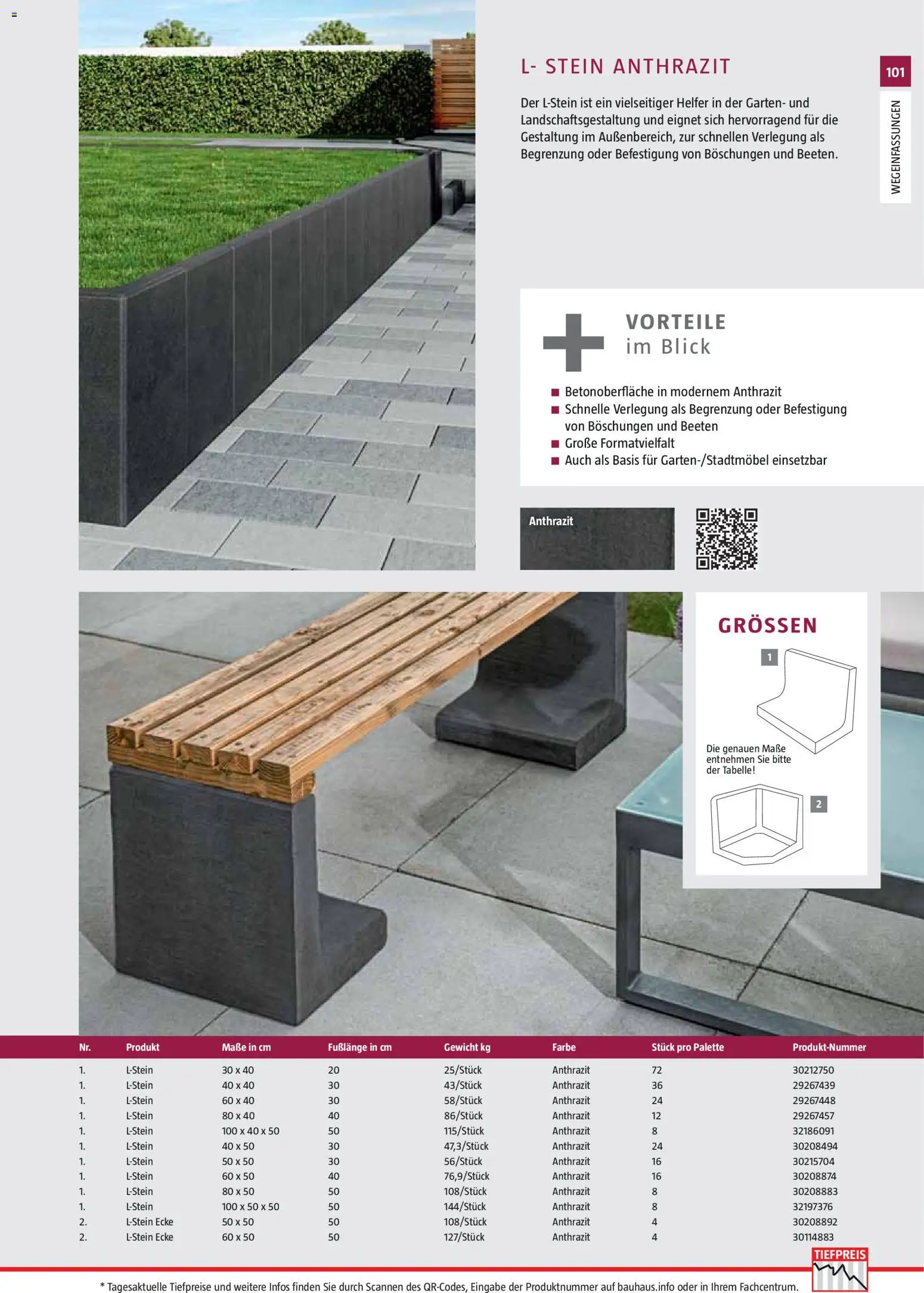 Bauhaus Gartenbaumaterialien 2026 – gültig ab 02.03.2026 | Seite: 101 | Produkte: Gewicht