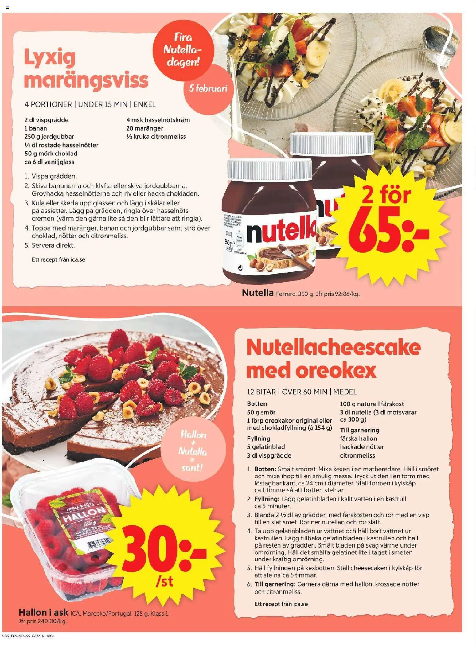 ICA Supermarket reklamblad aktuell från 02.02.2026 | Sida: 4 | Produkter: Smör, Nötter, Hallon, Vispgrädde