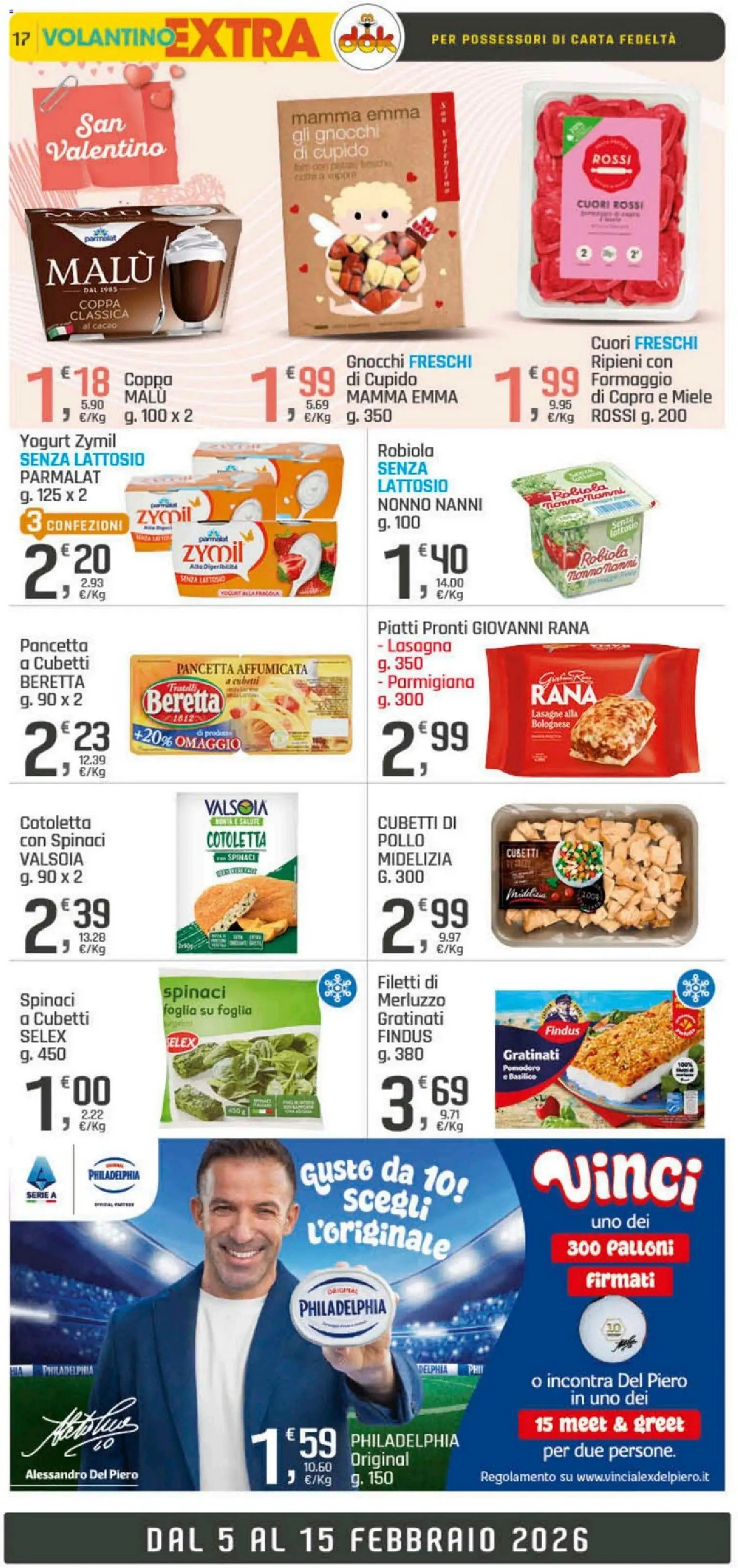 Volantino DOK del 05.02.2026 | Pagina: 17 | Prodotti: Merluzzo, Pomodoro, Spinaci, Miele