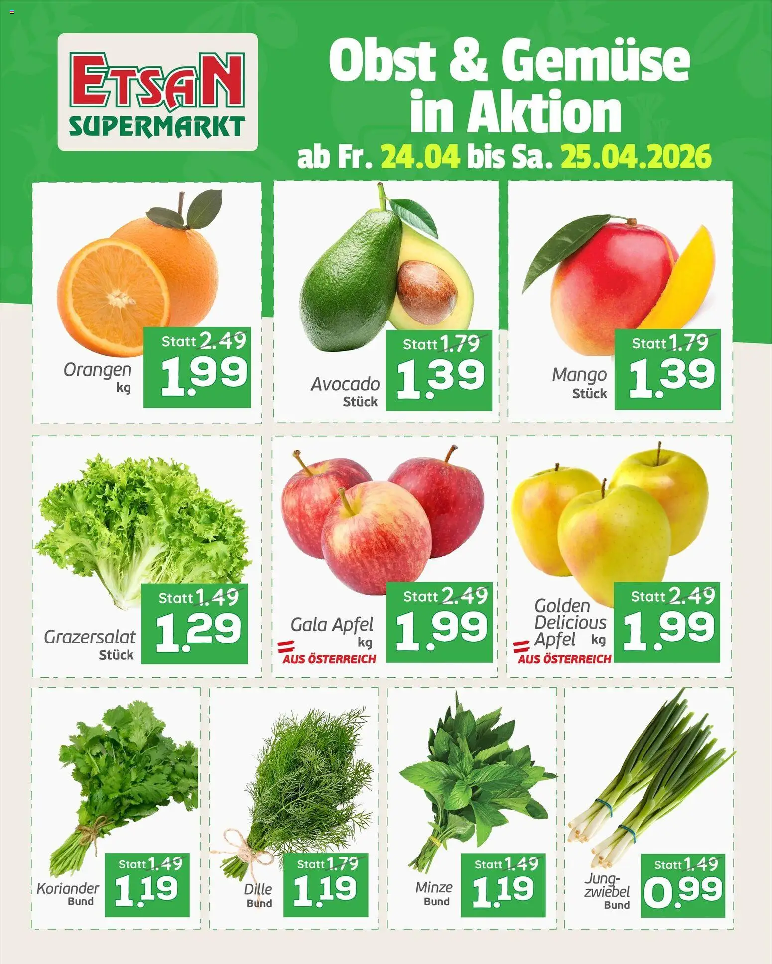 ETSAN Obst und Gemüse gültig ab 24.04.2026 | Seite: 2 | Produkte: Avocado, Gemüse, Obst, Mango