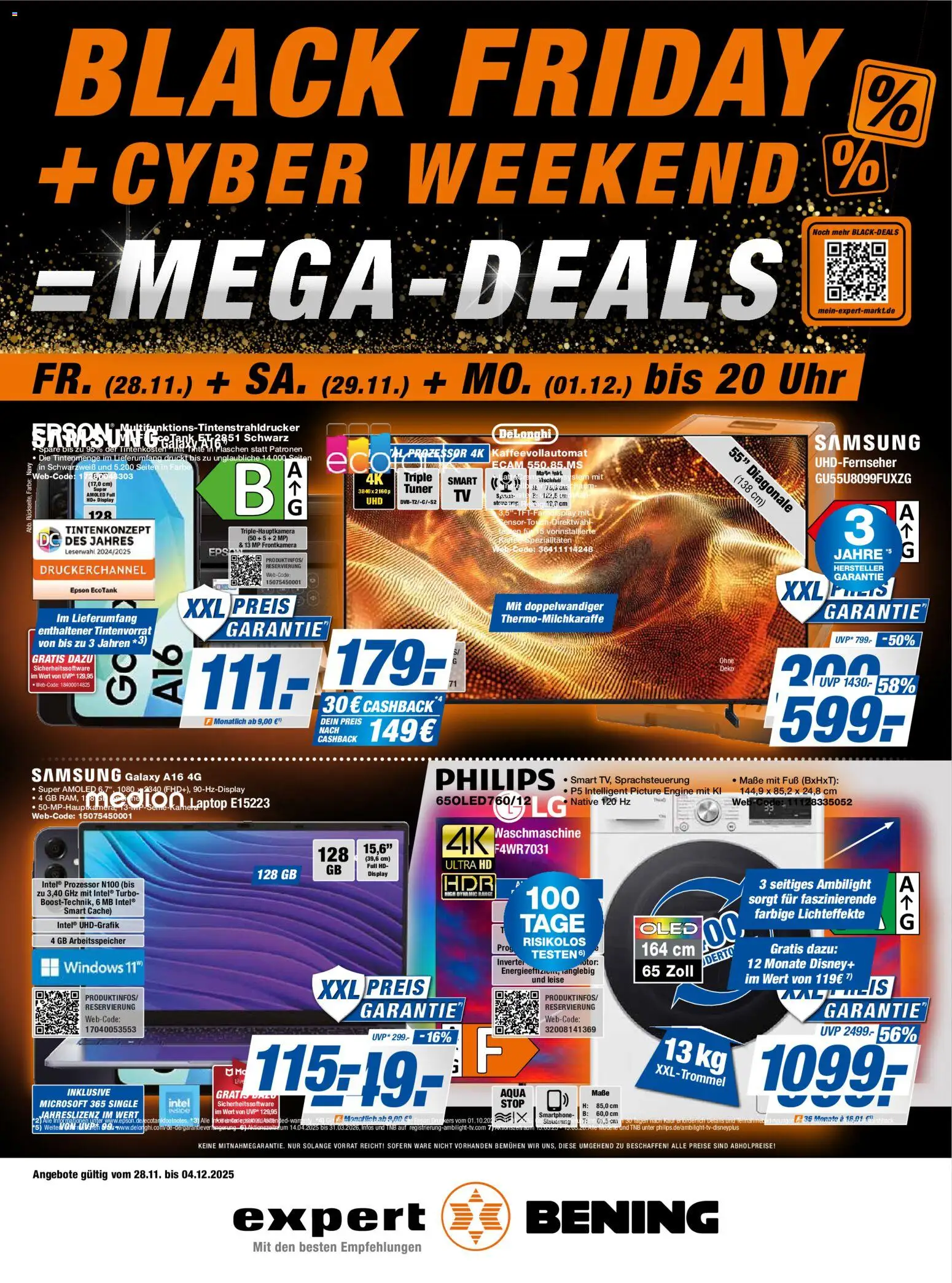 Expert - Black Friday – gültig ab 28.11.2025 | Seite: 1 | Produkte: Philips, Samsung, Laptop, Uhr
