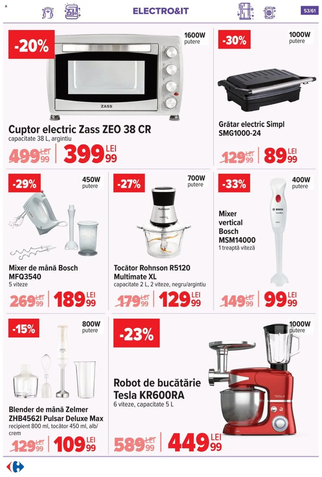 Catalog Carrefour – valabil de la 20.08.2025 | Pagină: 54 | Produse: Blender, Mixer, Grătar, Tocător