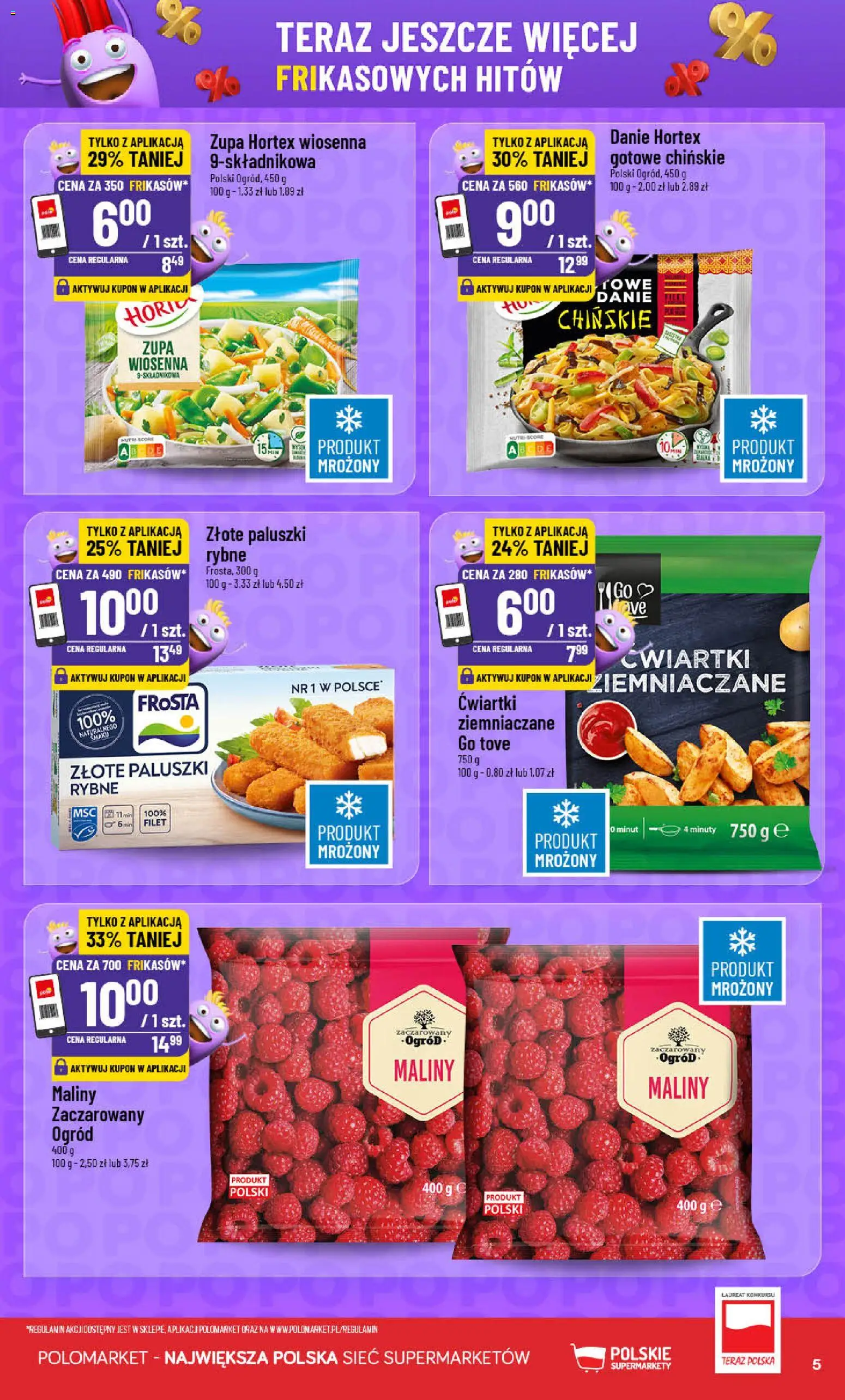POLOmarket Gazetka - Frikasowe Hity od 26.11.2025 | Strona: 5 | Produkty: Maliny, Paluszki, Zupa