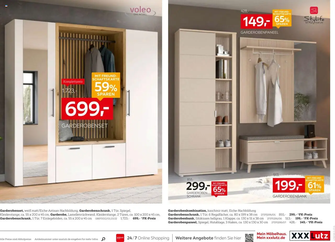 XXXL Lutz Nr. 1 beim Preis - gültig ab dem 04.08.2025 | Seite: 23 | Produkte: Schrank, Garderobenset