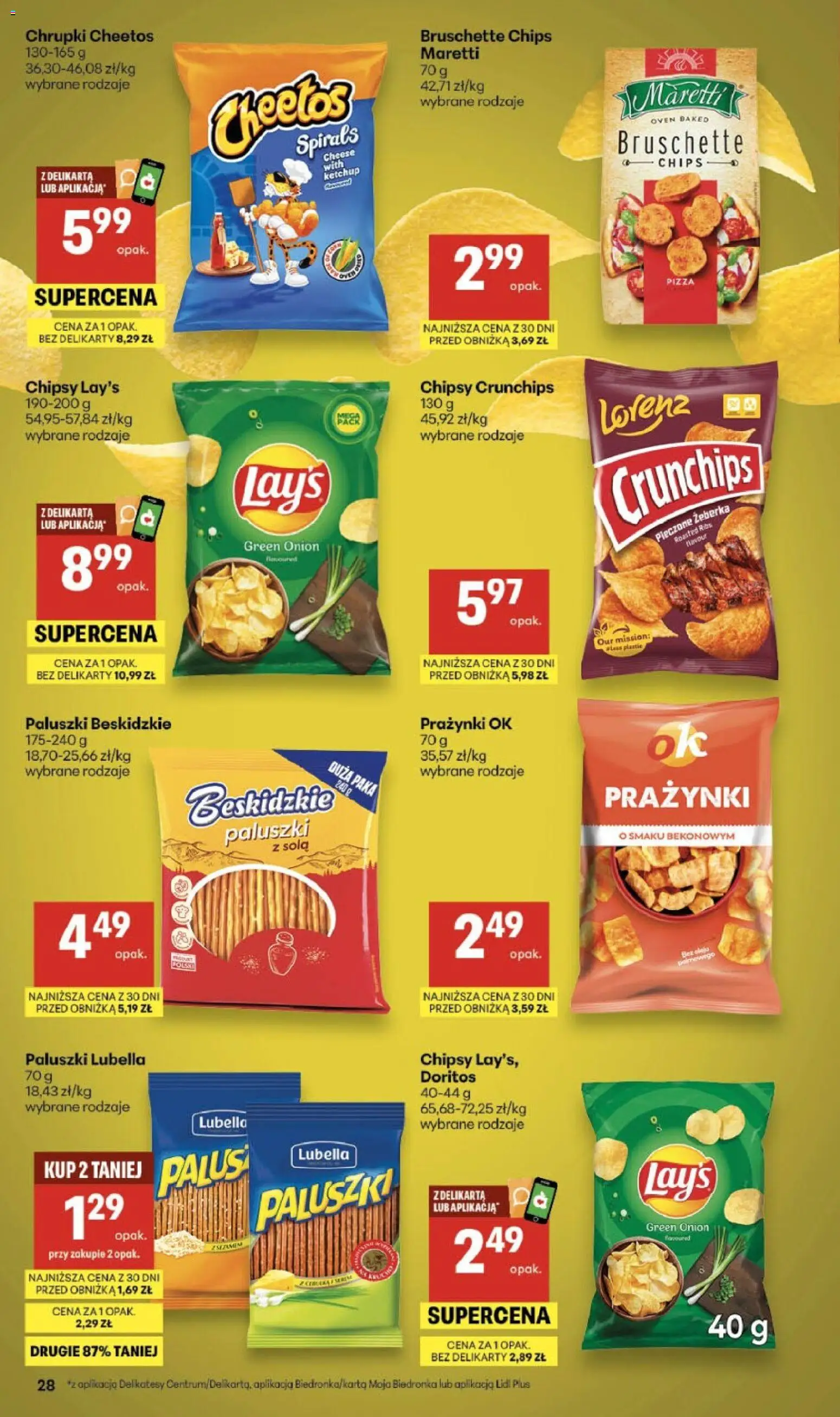 Delikatesy Centrum gazetka od 12.03.2026 | Strona: 28 | Produkty: Chipsy, Ketchup, Doritos, Pizza