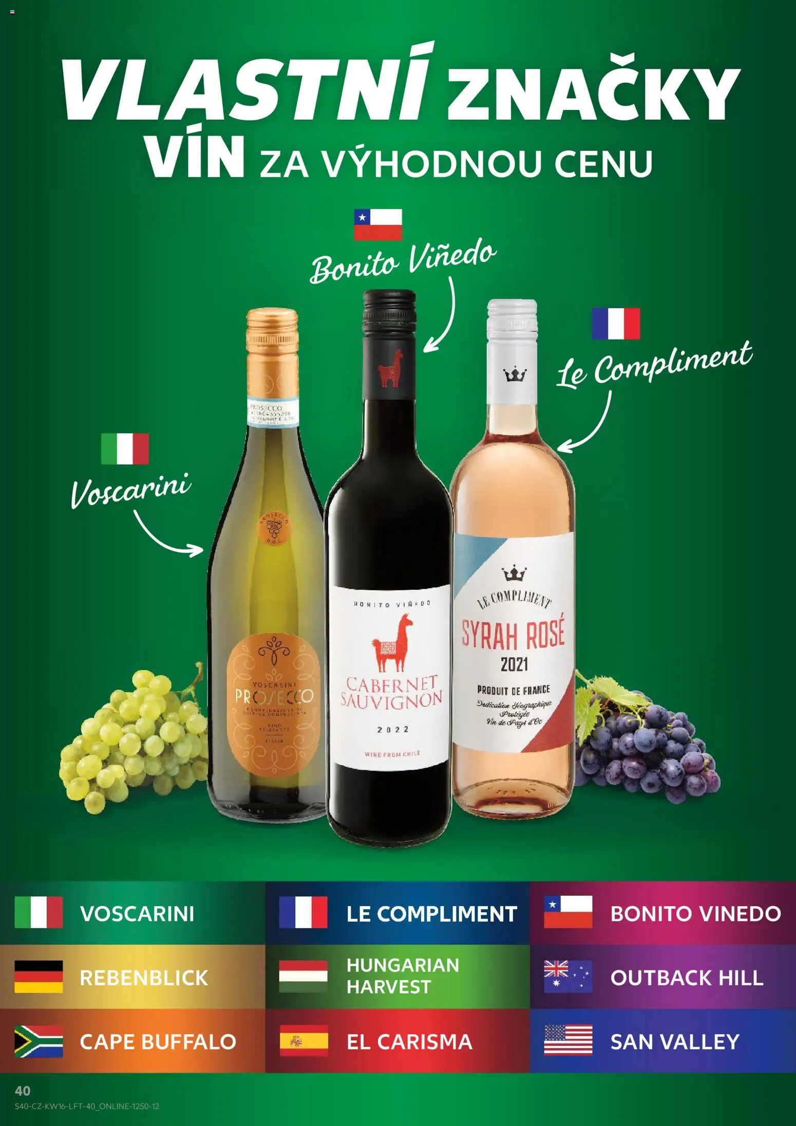 Kaufland leták - Plzeň Bory od 15.04.2026 | Strana: 40 | Produkty: Prosecco, Cabernet Sauvignon