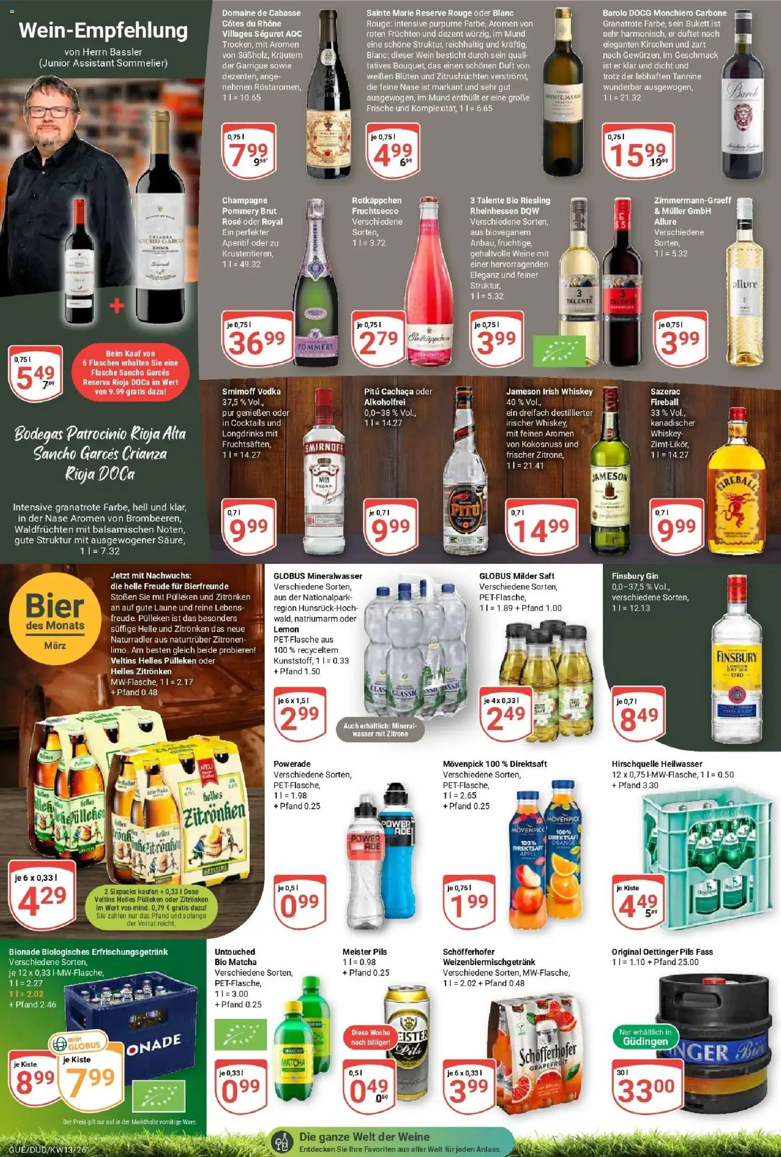Globus prospekt Saarbrücken-Güdingen	 – gültig ab 22.03.2026 | Seite: 15 | Produkte: Fruchtsecco, Grapefruit, Powerade, Vodka