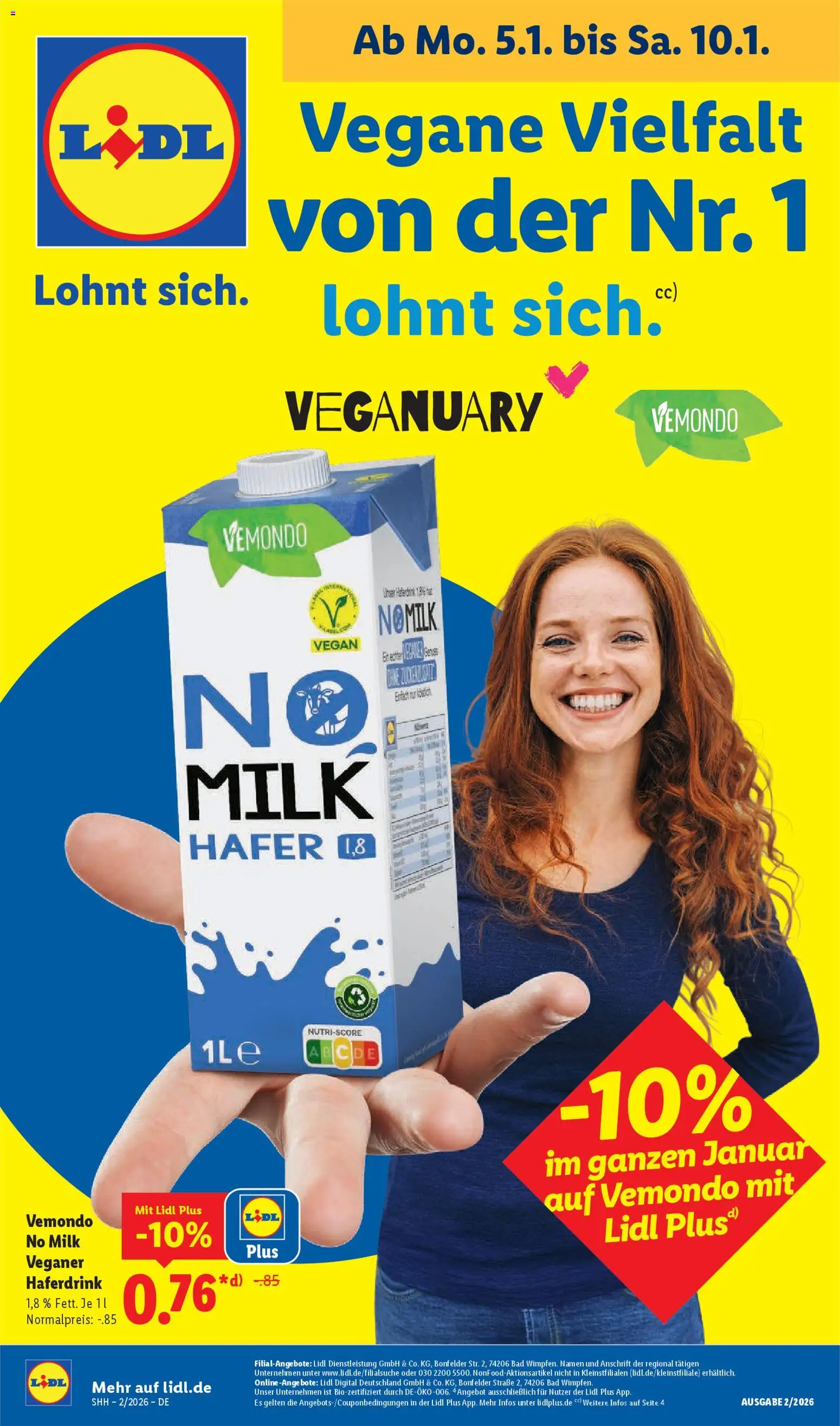 Lidl Prospekt Uffenheim – gültig ab 05.01.2026 | Seite: 1 | Produkte: Bad, Haferdrink