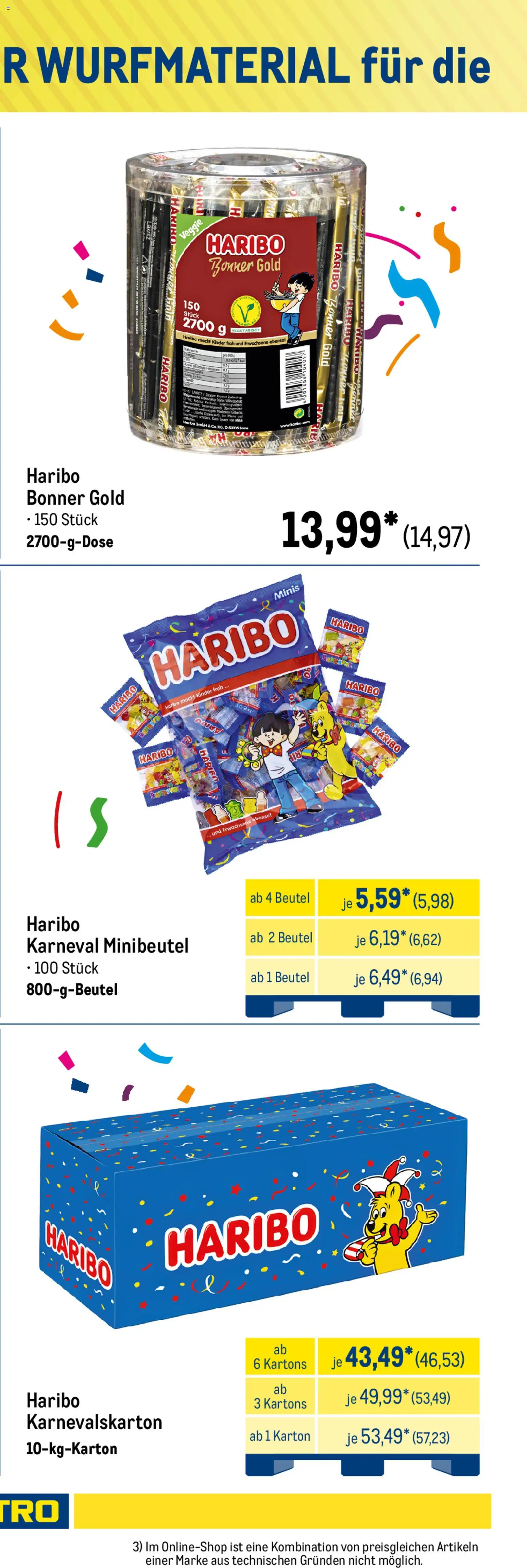 Metro Wurfmaterial Karneval – gültig ab 01.10.2025 | Seite: 3 | Produkte: Cola, Burger