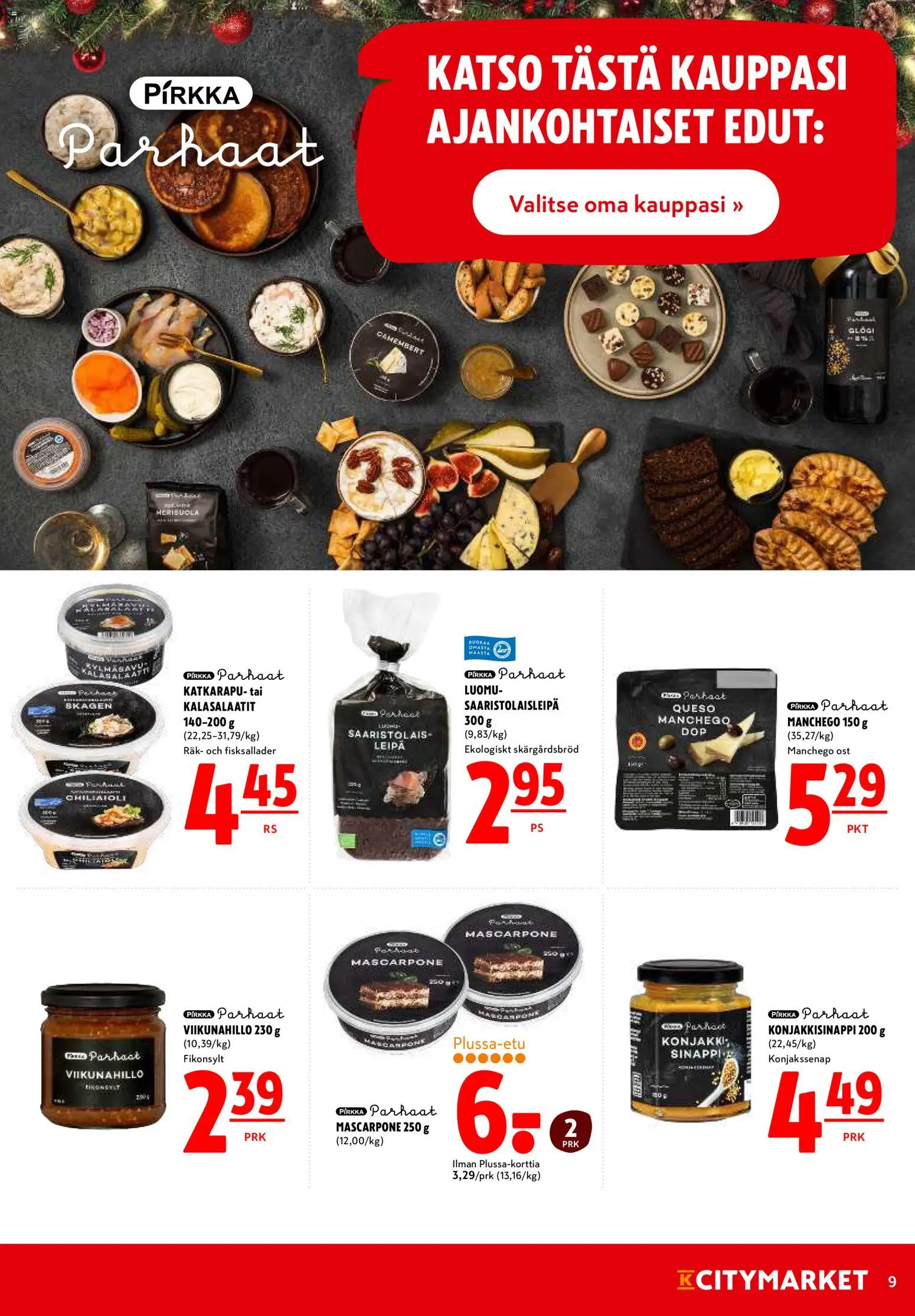 K-Citymarket tarjoukset – voimassa 18.12.2025 alkaen | Sivu: 9 | Tuotteet: Katkarapu, Leipä