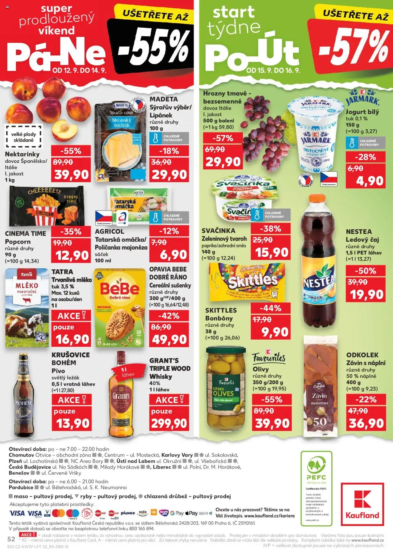 Kaufland leták - Liberec od 10.09.2025 | Strana: 52 | Produkty: Whisky, Paprika, Ledový čaj, Cheddar