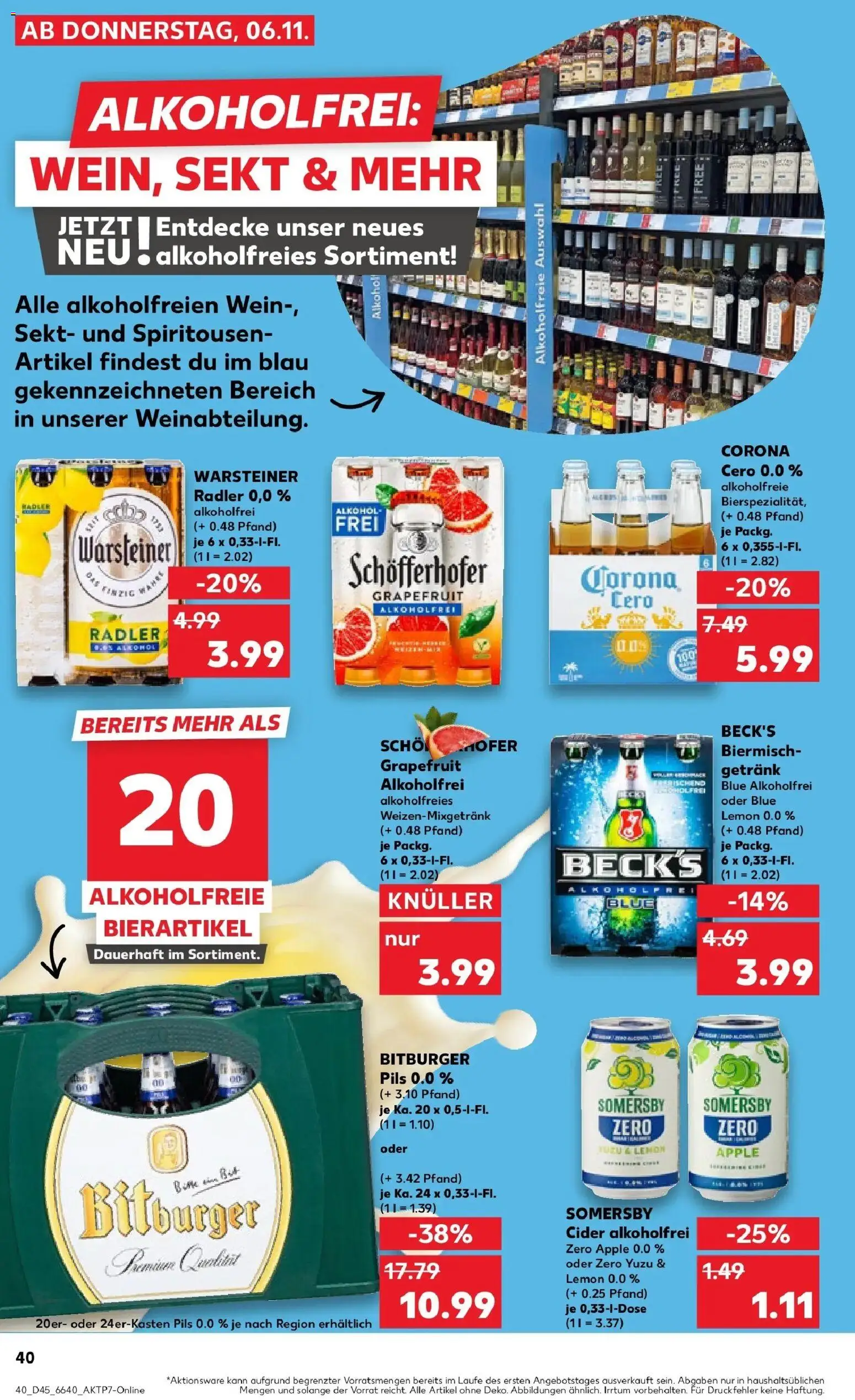 Kaufland prospekt Dingolfing	 – gültig ab 10.11.2025 | Seite: 40 | Produkte: Bitburger, Sekt, Pils, Radler