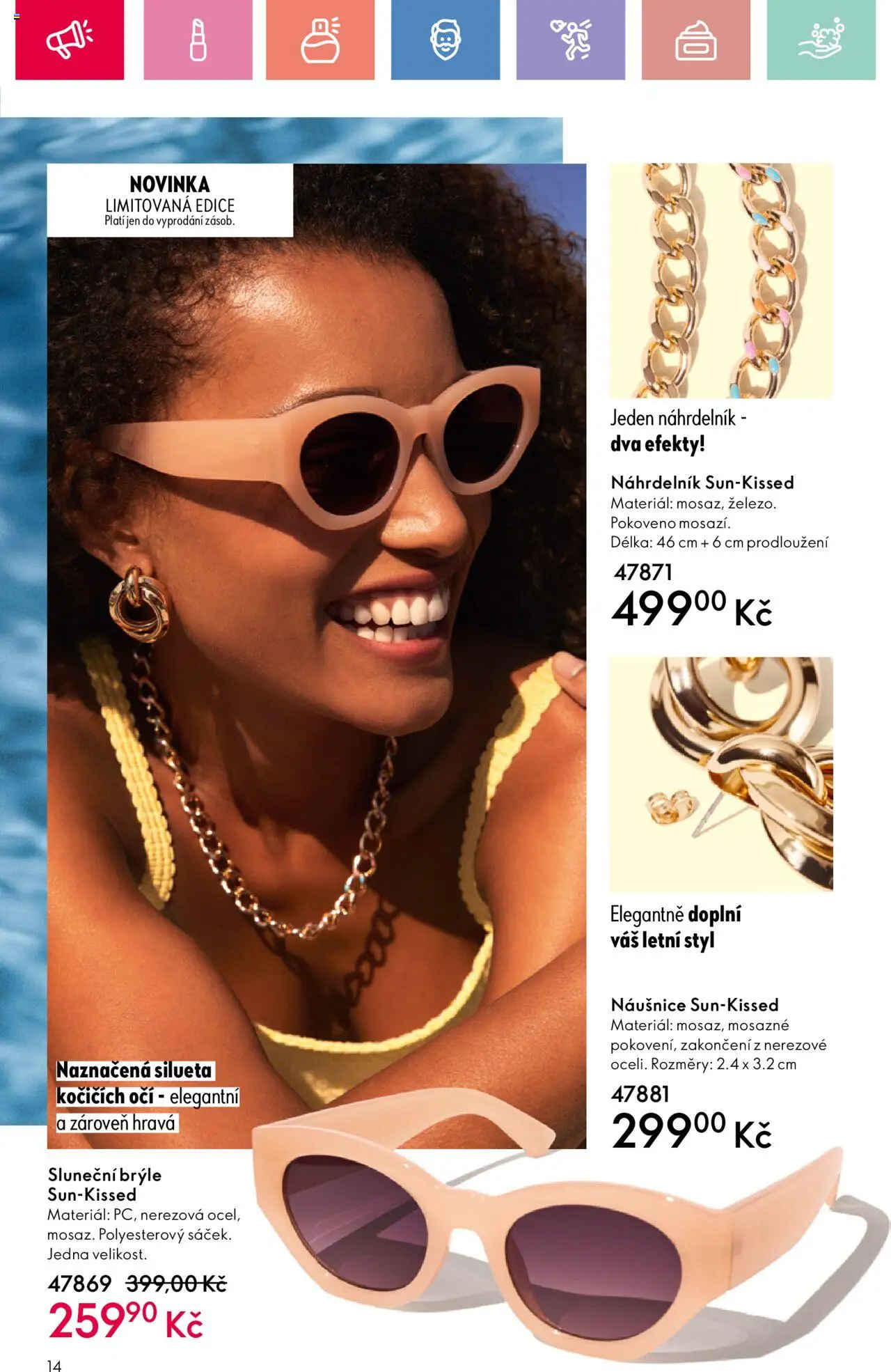 Oriflame katalog č.08/2025 od 25.05.2025 | Strana: 14 | Produkty: Brýle, Naušnice, Sluneční brýle