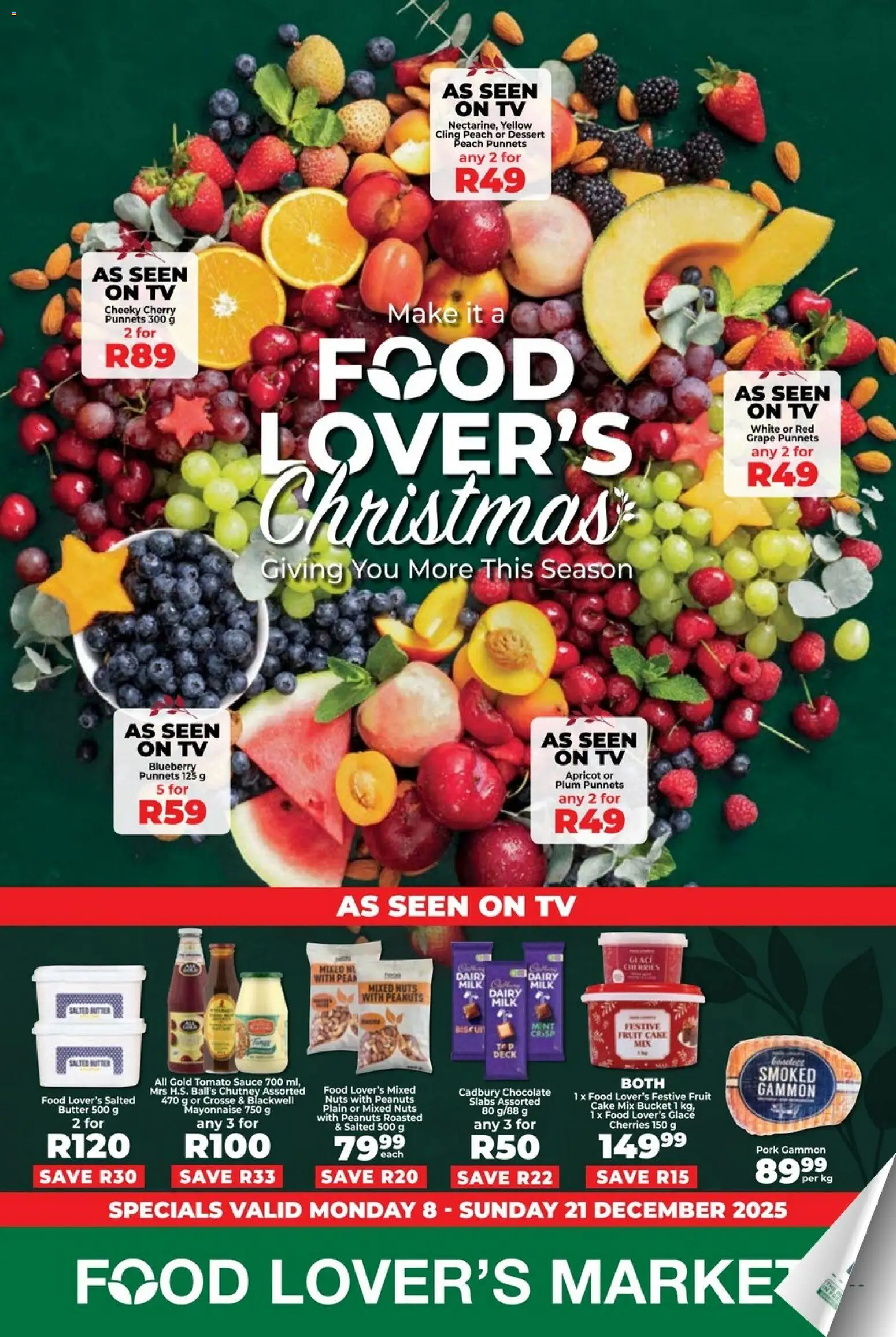 New Food Lover's Market catalogue – valid from 08.12.2025 | Page: 1 | Products: Chutney, Milk, Peanuts, Fruit