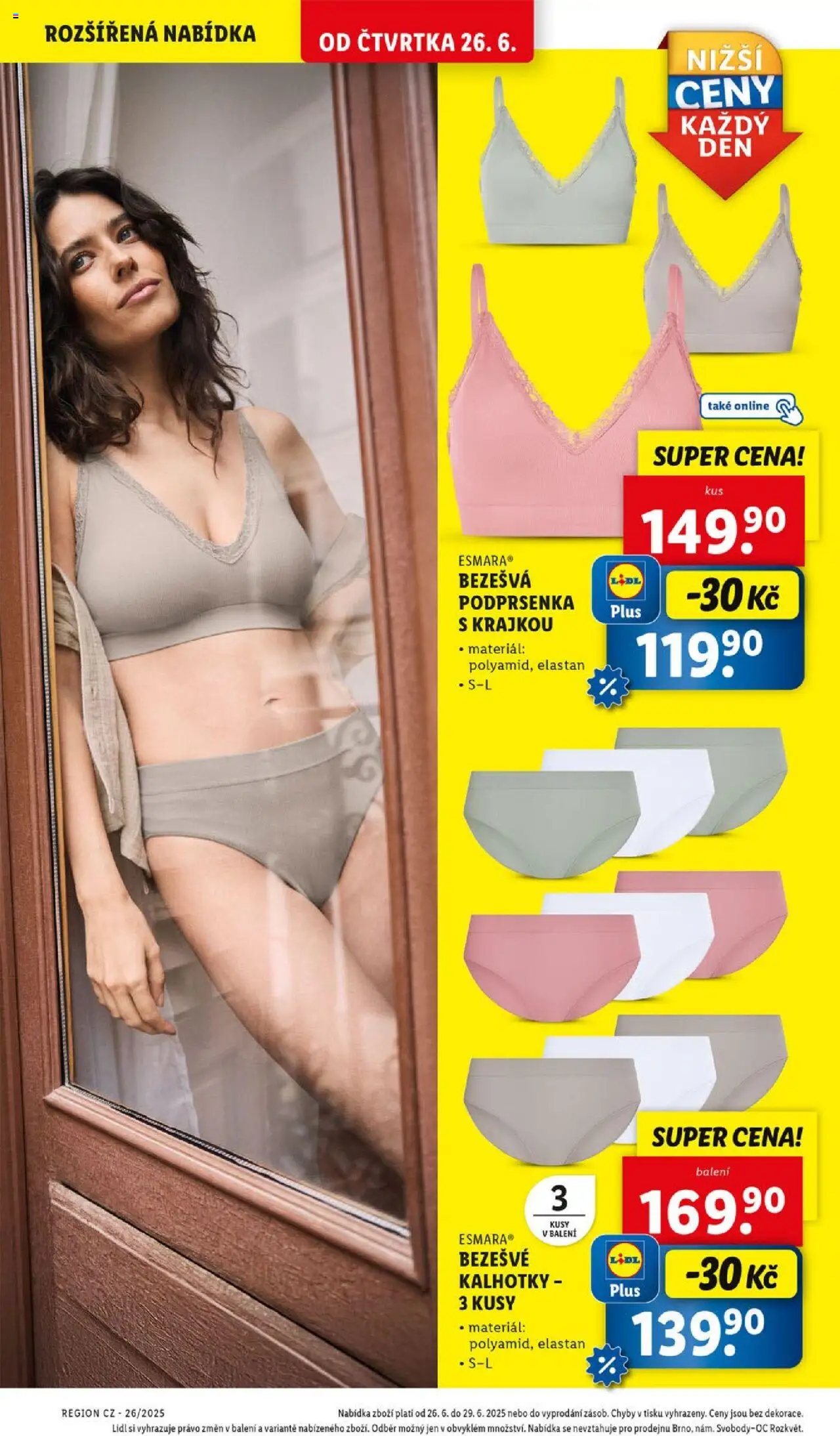 Lidl leták od 26.06.2025 | Strana: 43 | Produkty: Kalhotky, Podprsenka, Bezešvé kalhotky