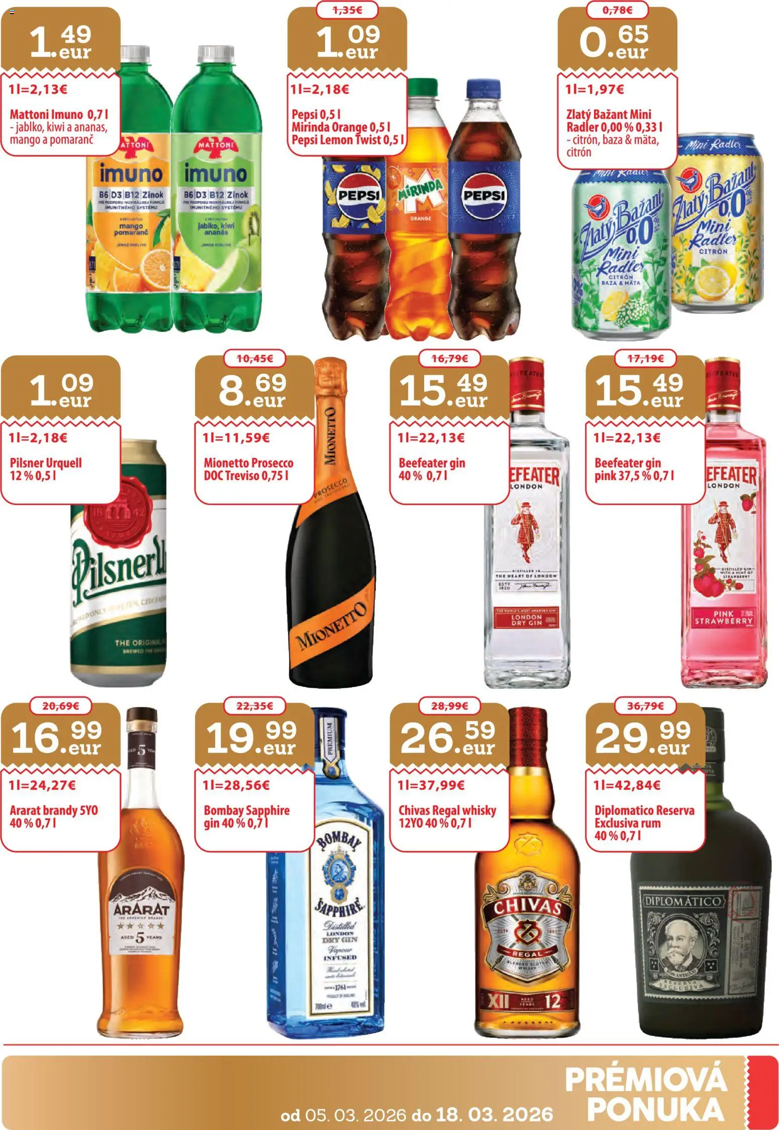 Nové Nitrazdroj akcie – leták je platný od 05.03.2026 | Strana: 31 | Produkty: Regál, Zlatý Bažant, Chivas Regal, Mattoni