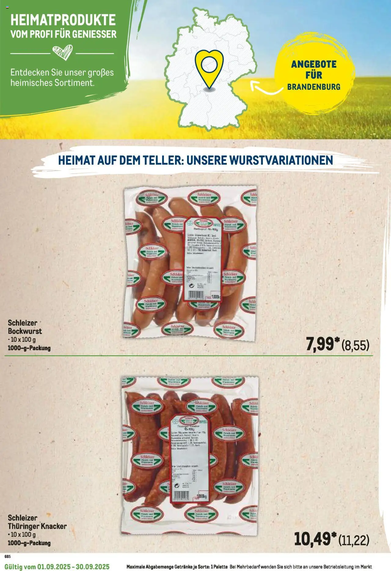 Metro Regionaler Flyer - gültig ab dem 01.09.2025 | Seite: 58 | Produkte: Bockwurst